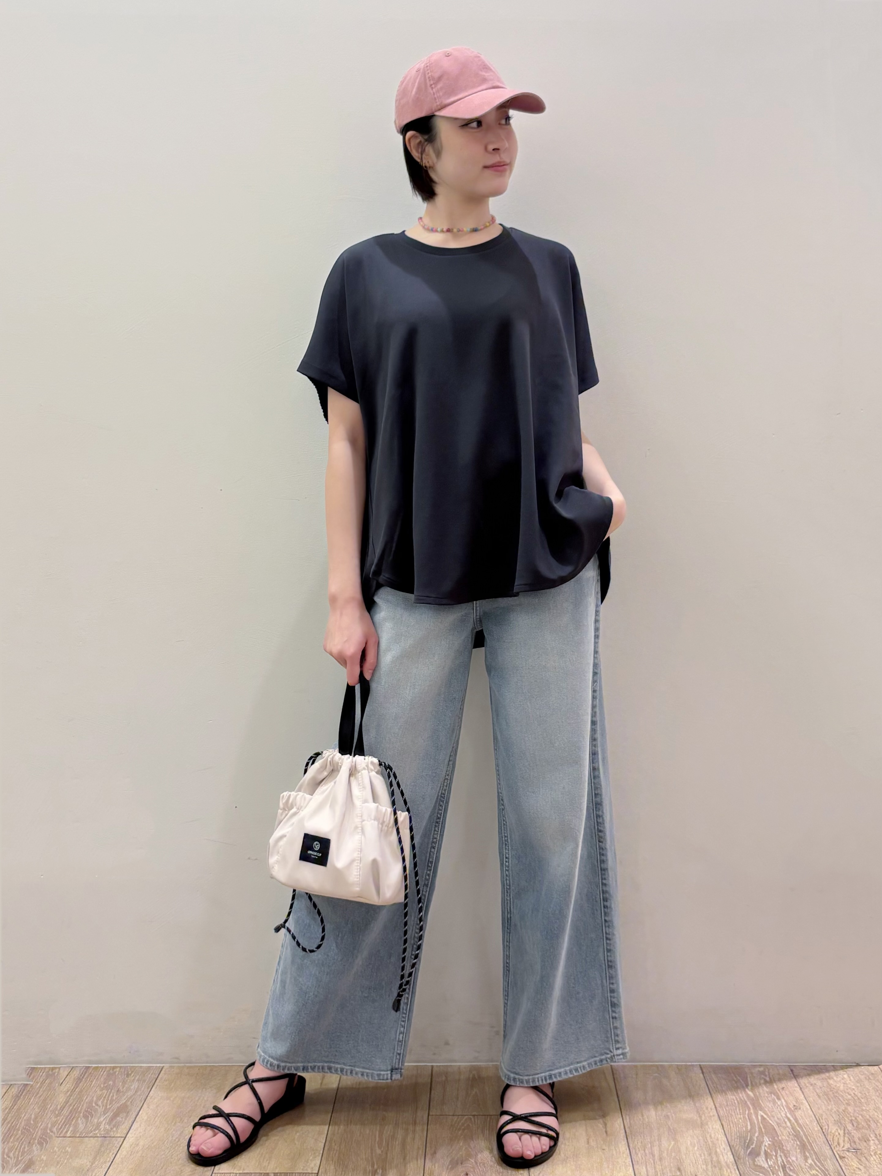 RINさんの「OPAQUE.CLIP｜【UV／吸水速乾】リラクシードルマントップス／セットアップ対応可《洗濯機OK》」を使ったコーディネート