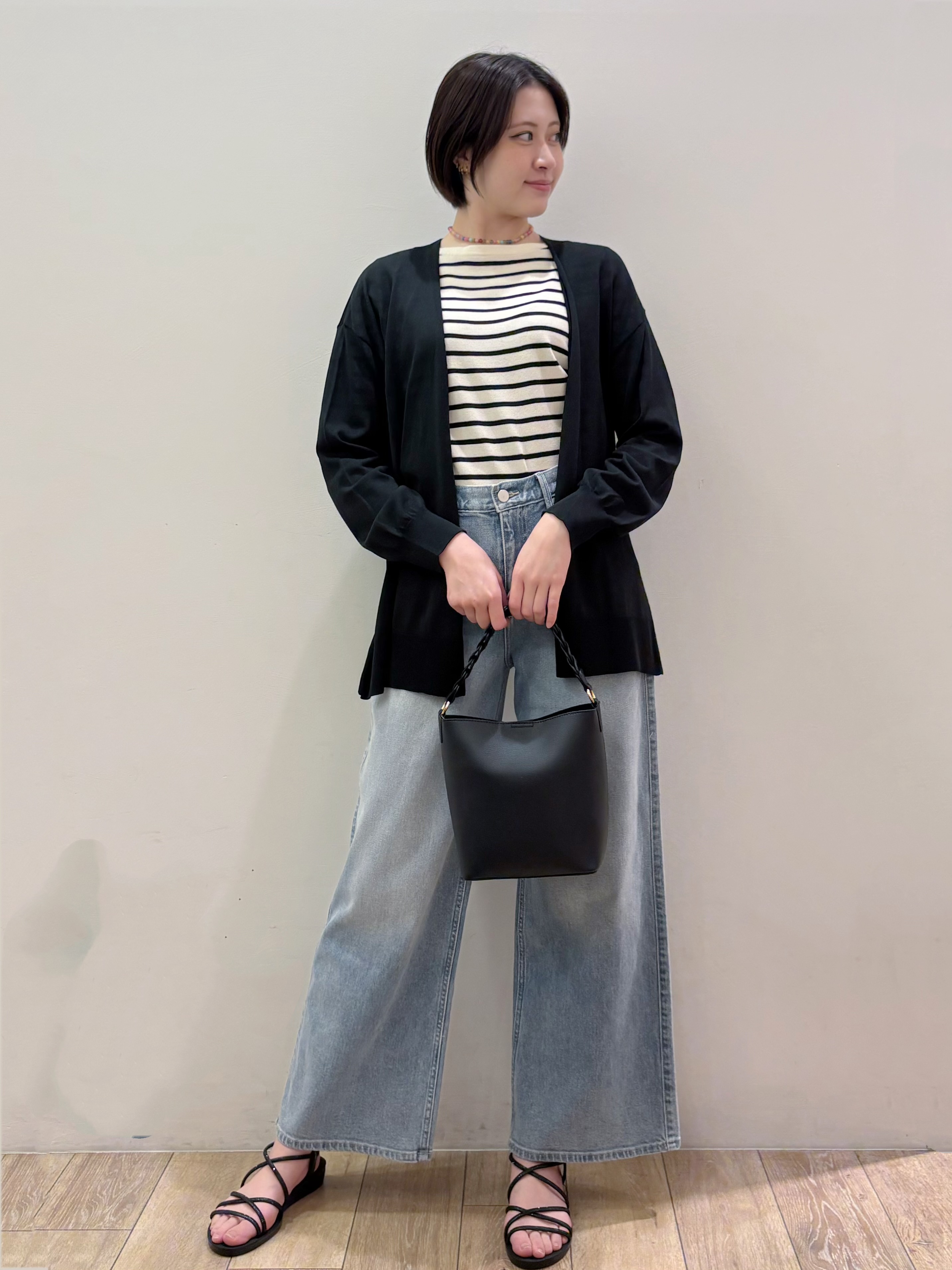 RINさんの「OPAQUE.CLIP｜【接触冷感】ニットカーディガン《洗濯機OK／抗ピリング》」を使ったコーディネート