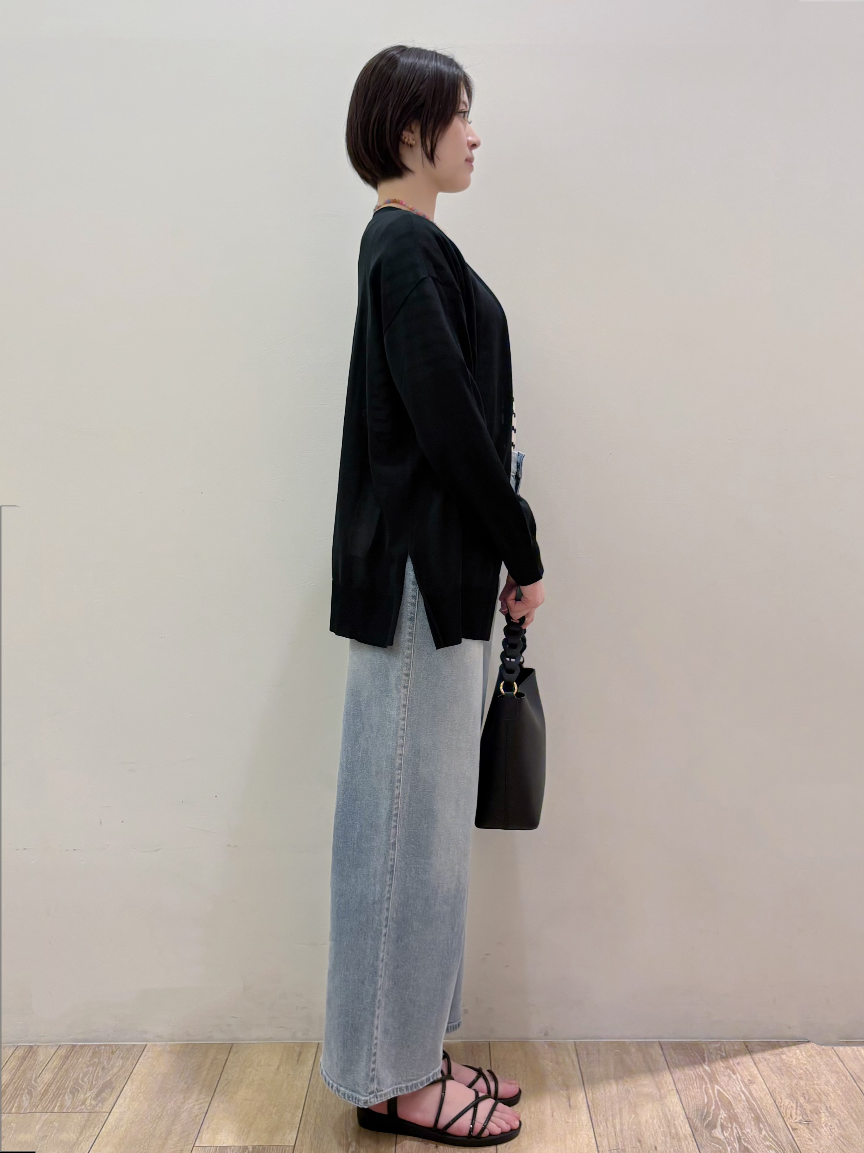 RINさんの「OPAQUE.CLIP｜【接触冷感】ニットカーディガン《洗濯機OK／抗ピリング》」を使ったコーディネート