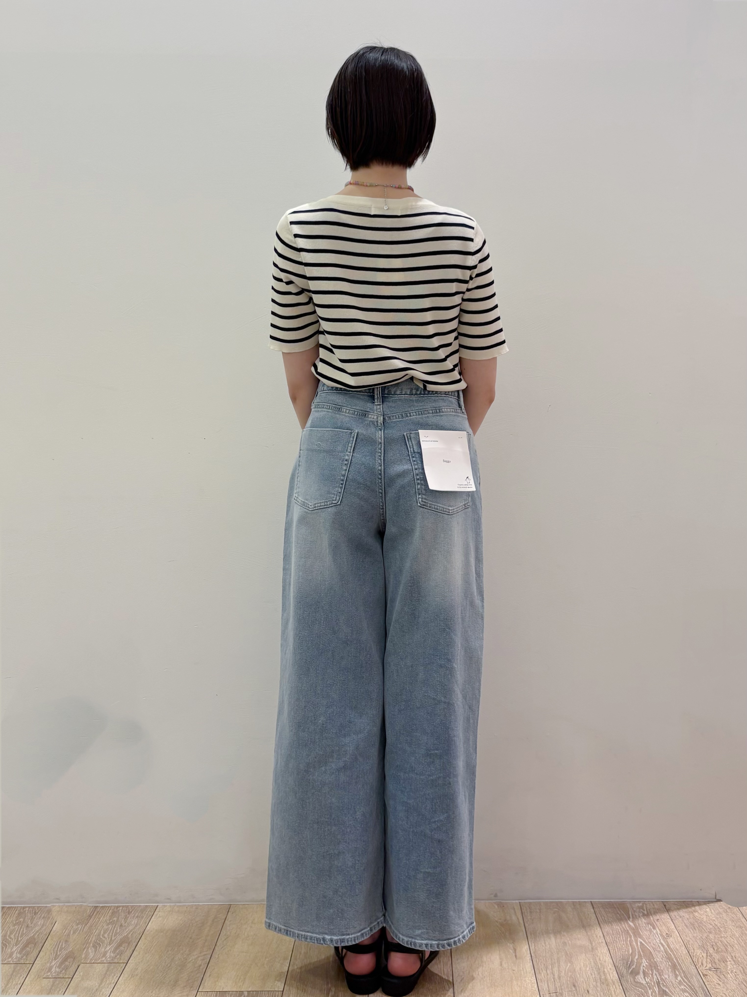 RINさんの「OPAQUE.CLIP｜ボートネックボーダーニット【洗濯機OK／抗ピル】」を使ったコーディネート