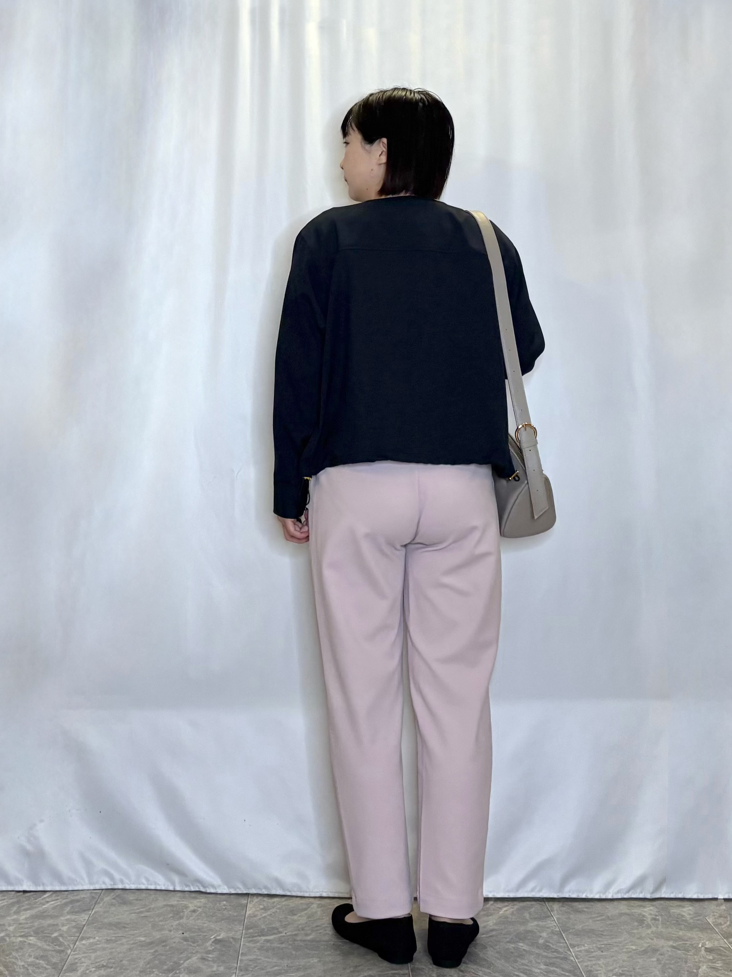 ネリさんの「SHOO･LA･RUE｜【毎日洗える/S-LL/UV】上半身すっきり 二の腕見せない5分袖ニット」を使ったコーディネート