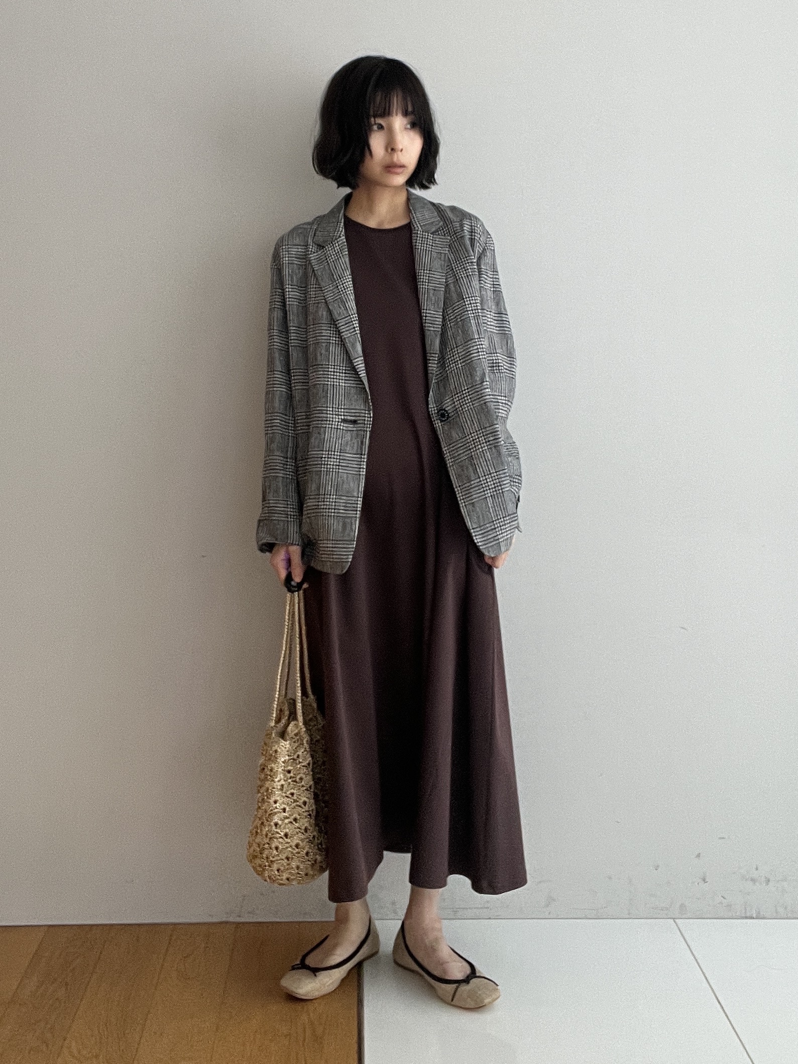 misaさんの「DRESSTERIOR｜【接触冷感／抗菌防臭／消臭/ウォッシャブル】アイスクリアコットン フレンチスリーブワンピース」を使ったコーディネート