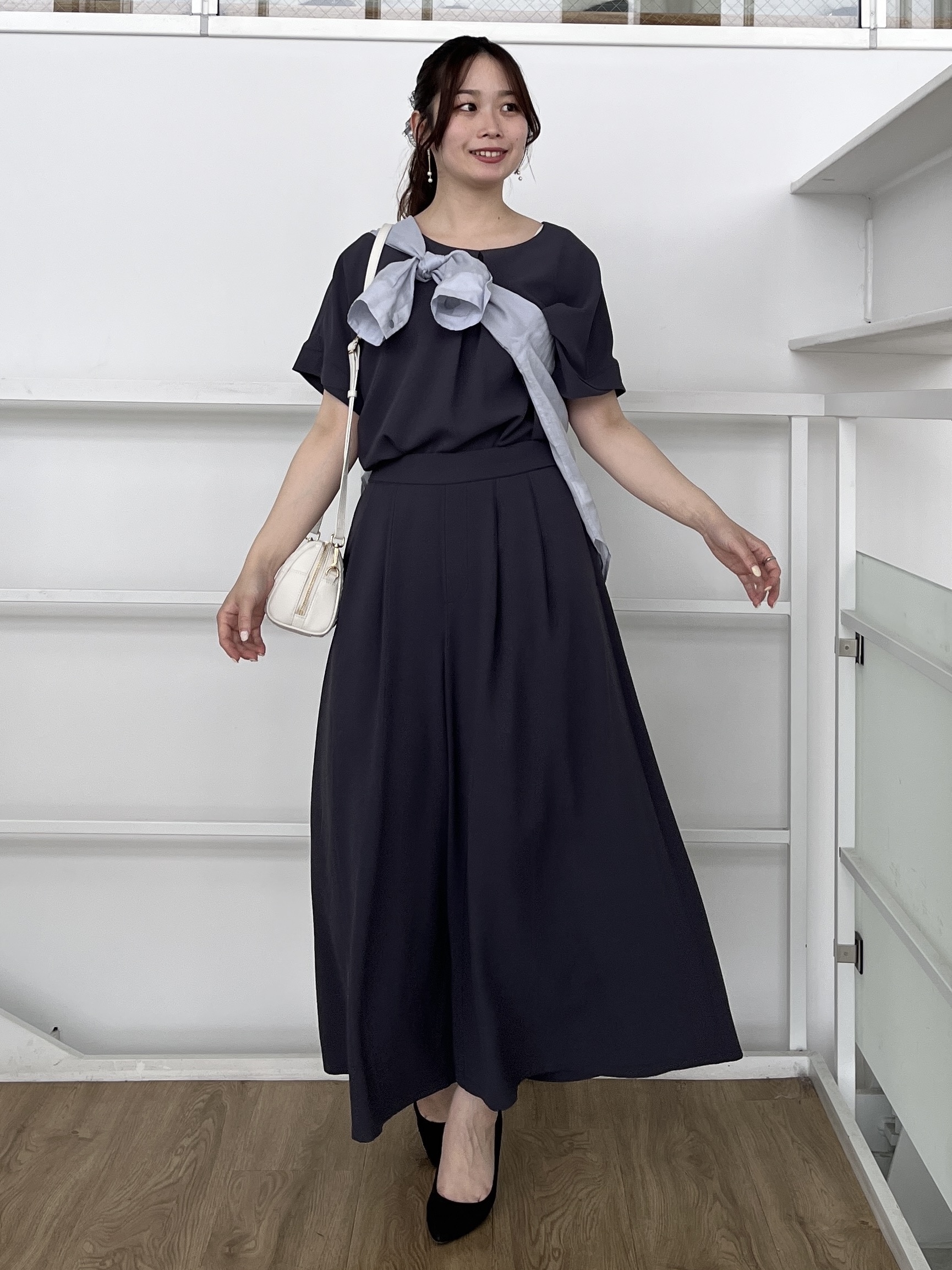 Saekoさんの「UNTITLED｜【セットアップ可/UVカット/前後2WAY】リラクシーフレンチスリーブブラウス」を使ったコーディネート