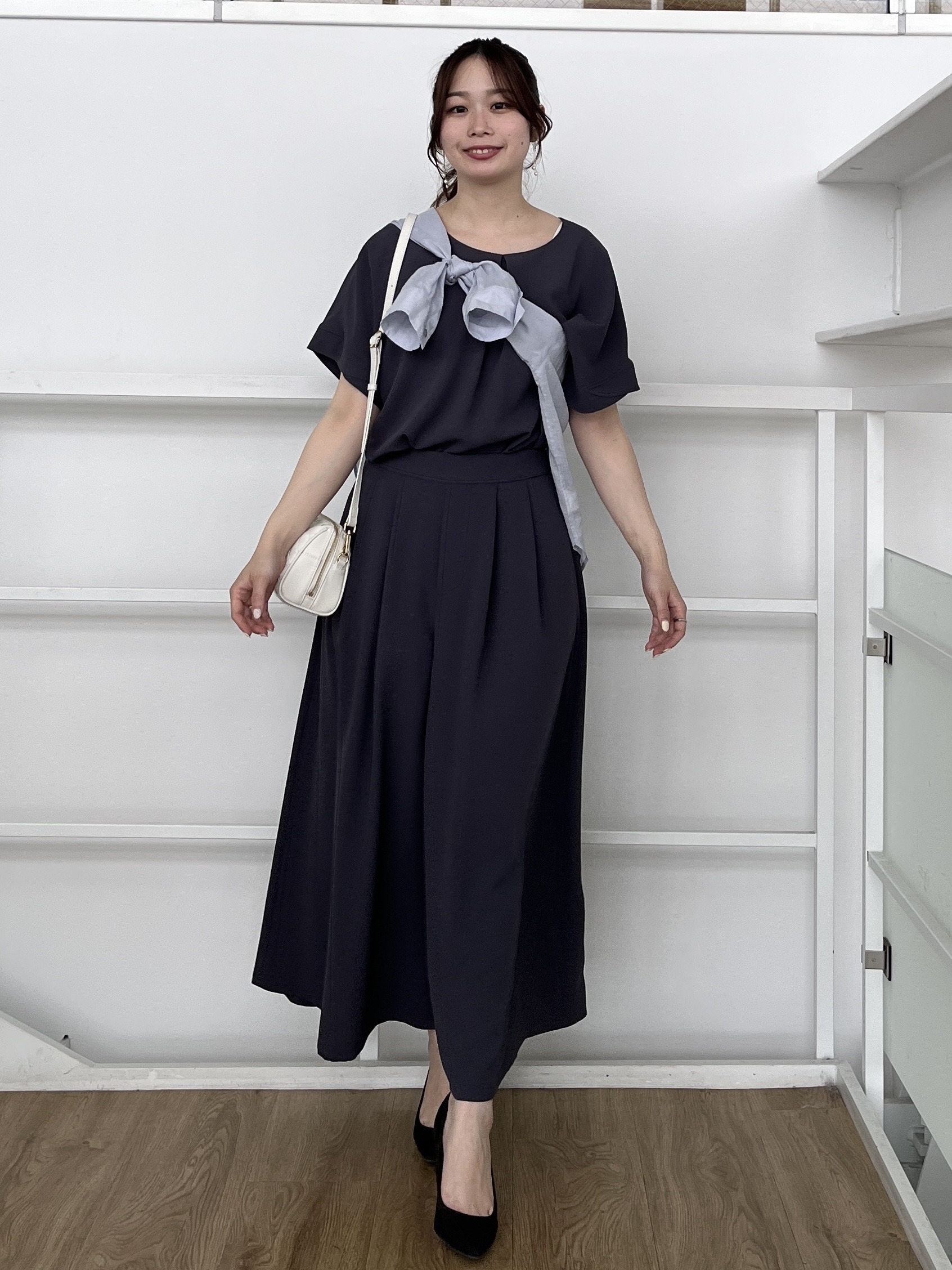Saekoさんの「UNTITLED｜【セットアップ可/UVカット/前後2WAY】リラクシーフレンチスリーブブラウス」を使ったコーディネート