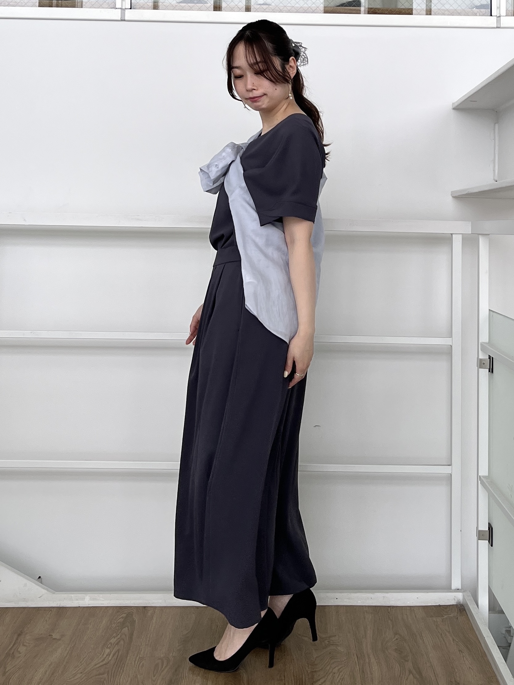 Saekoさんの「UNTITLED｜【セットアップ可/UVカット/前後2WAY】リラクシーフレンチスリーブブラウス」を使ったコーディネート