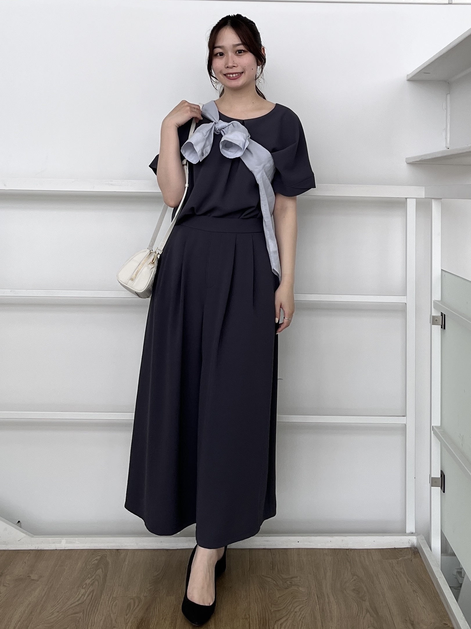 Saekoさんの「UNTITLED｜【セットアップ可/UVカット/前後2WAY】リラクシーフレンチスリーブブラウス」を使ったコーディネート
