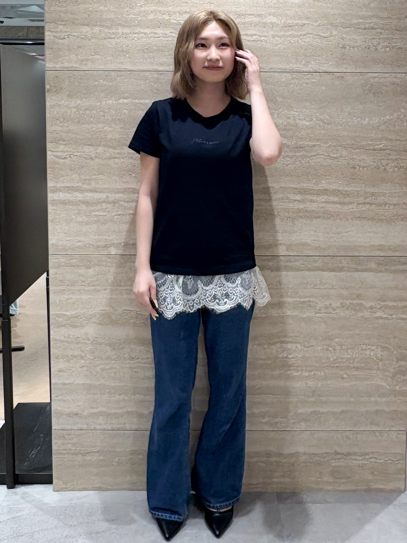ふうかさんの「index｜【UVケア／接触冷感】フロントロゴ刺繍Tシャツ《洗濯機OK／S-3L／7col》」を使ったコーディネート