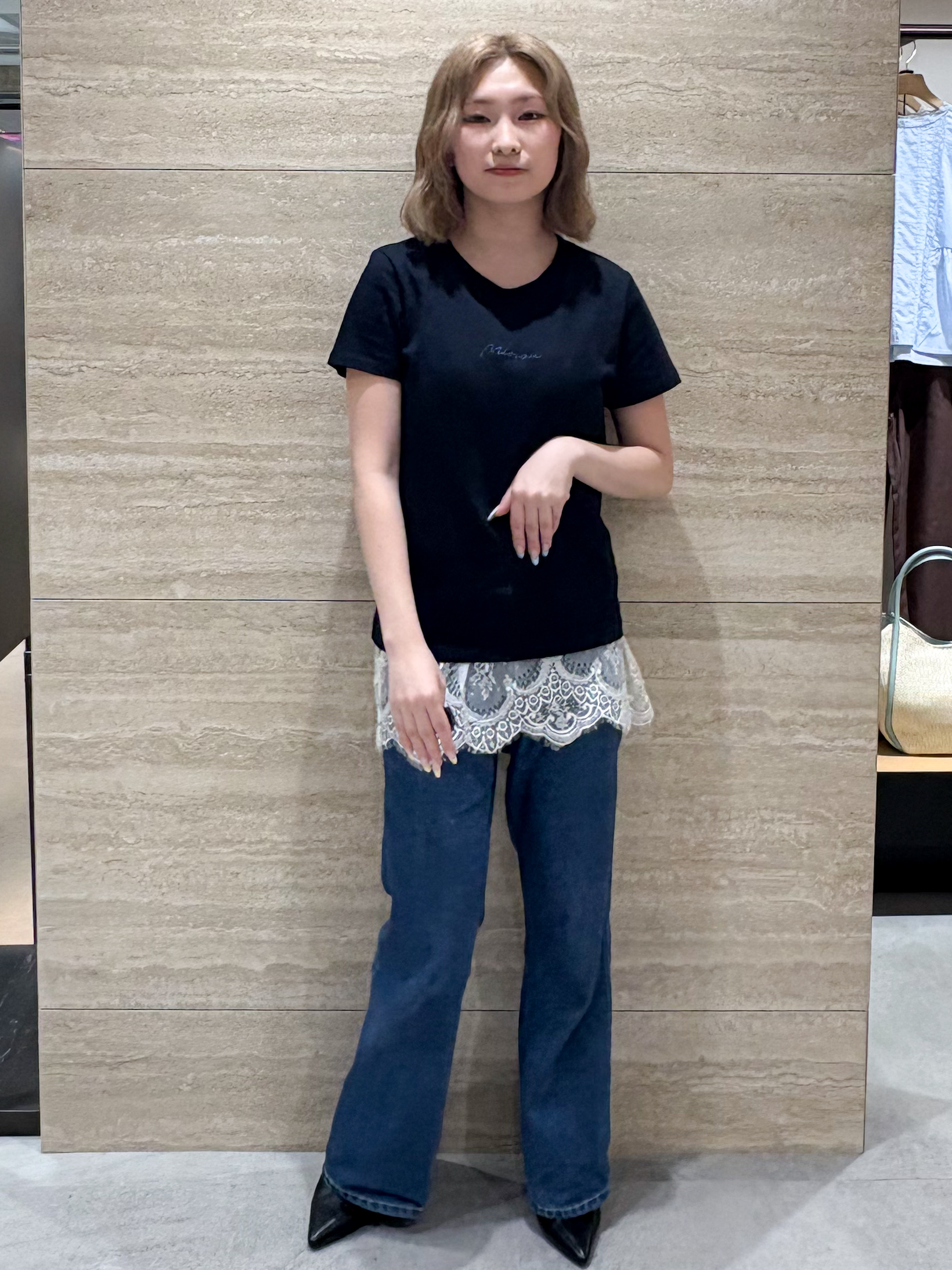 ふうかさんの「index｜【UVケア／接触冷感】フロントロゴ刺繍Tシャツ《洗濯機OK／S-3L／7col》」を使ったコーディネート