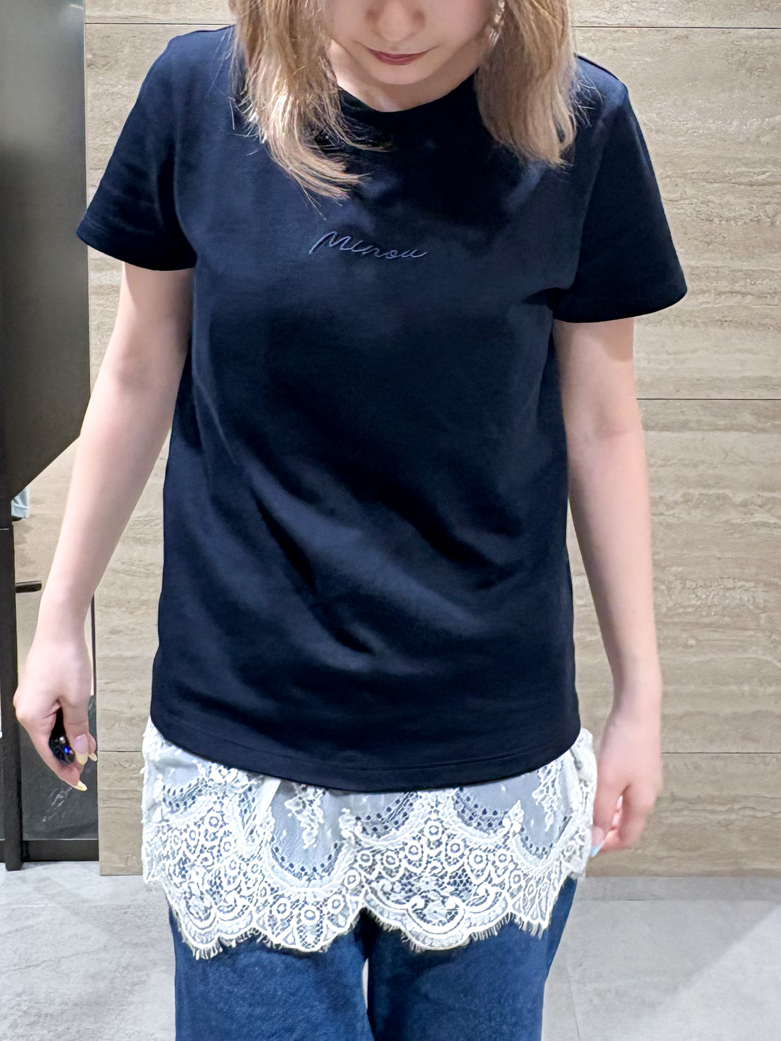 ふうかさんの「index｜【UVケア／接触冷感】フロントロゴ刺繍Tシャツ《洗濯機OK／S-3L／7col》」を使ったコーディネート