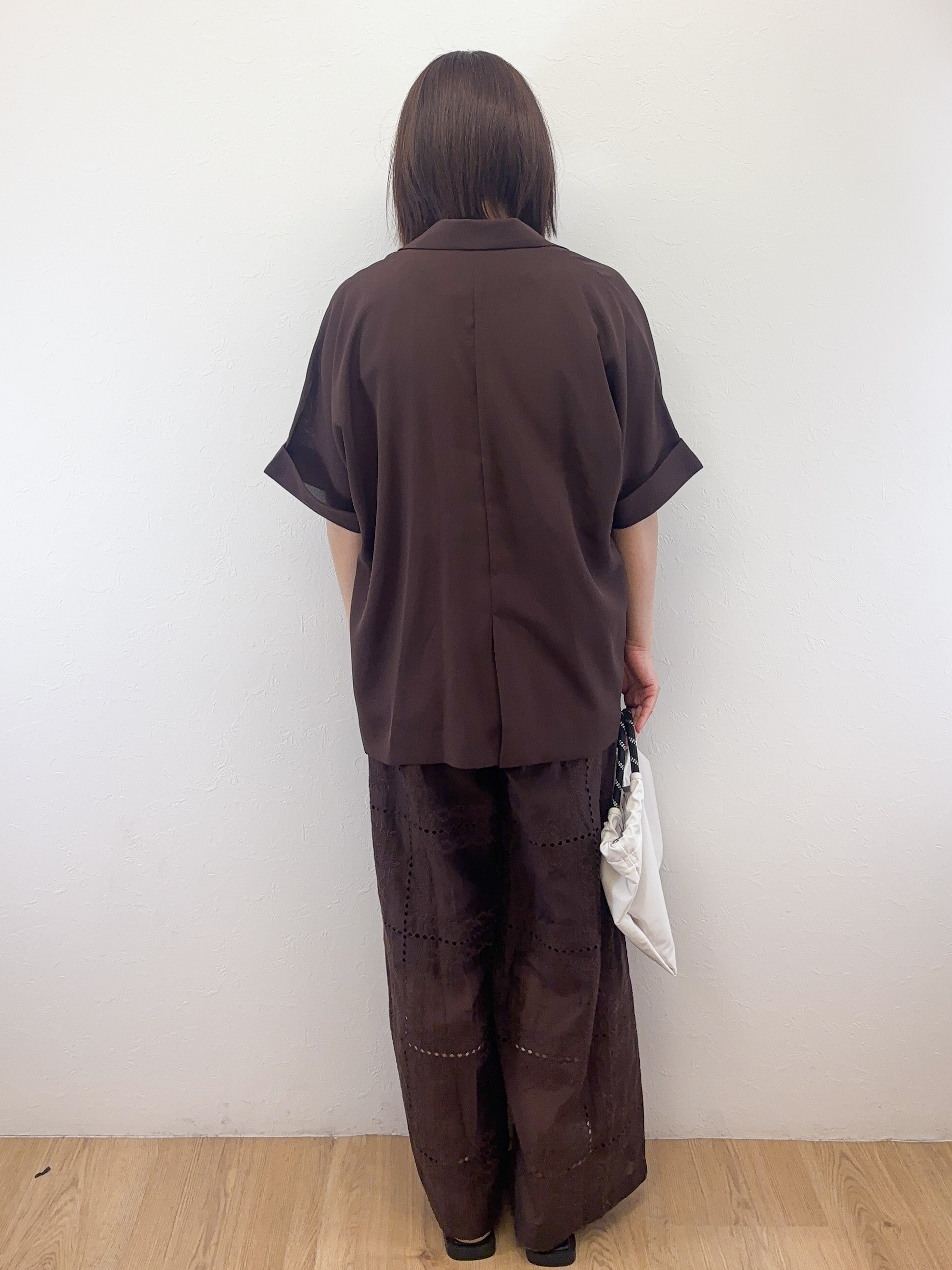 Takeさんの「OPAQUE.CLIP｜【接触冷感／吸水速乾／防シワ】リネンライクテーラードジャケット《洗濯機OK》」を使ったコーディネート