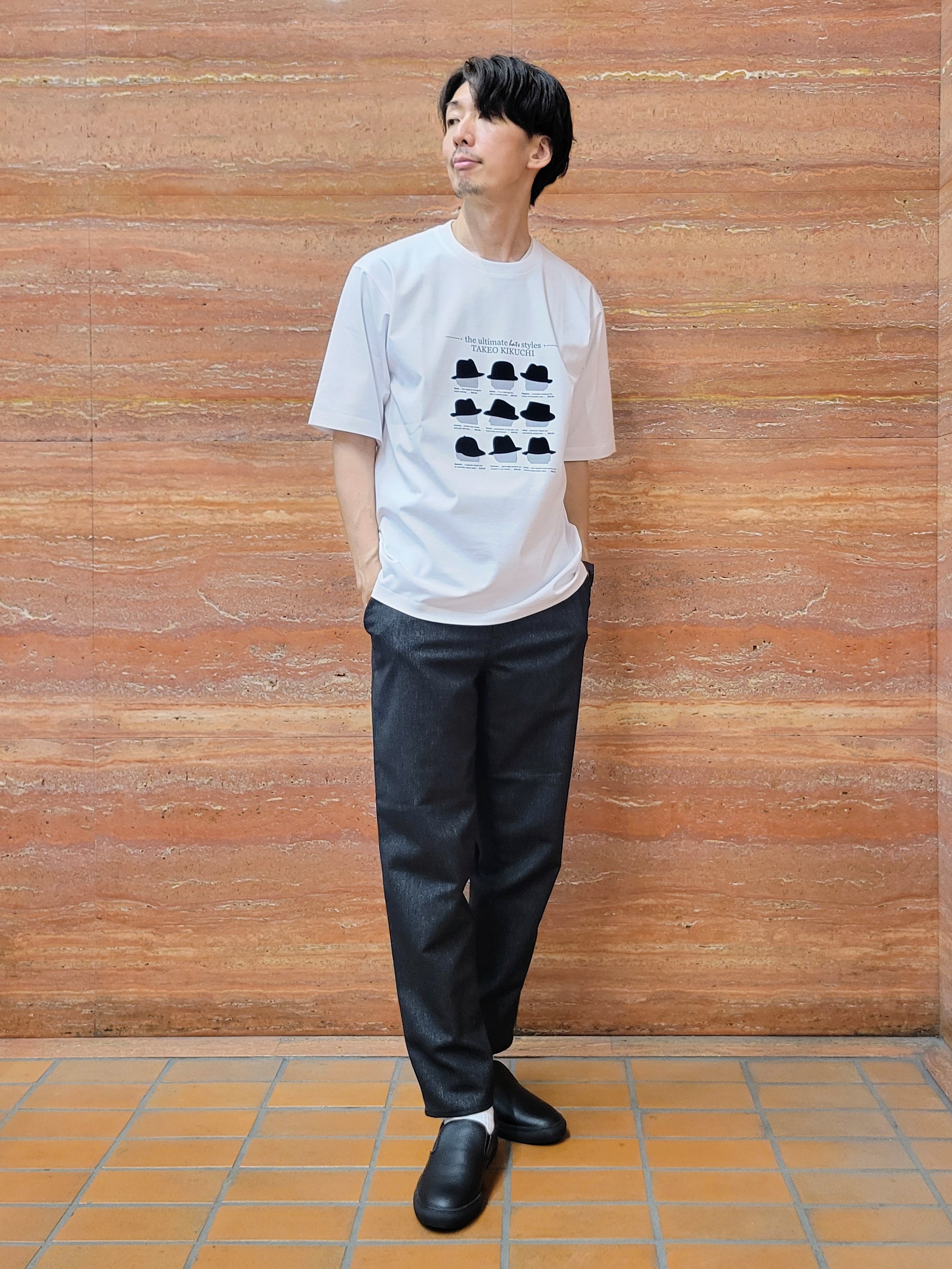 piroyaさんの「TAKEO KIKUCHI｜【BOWLER HAT LABEL】クールデオドラントジャージ ハットスタイルス 半袖Tシャツ」を使ったコーディネート