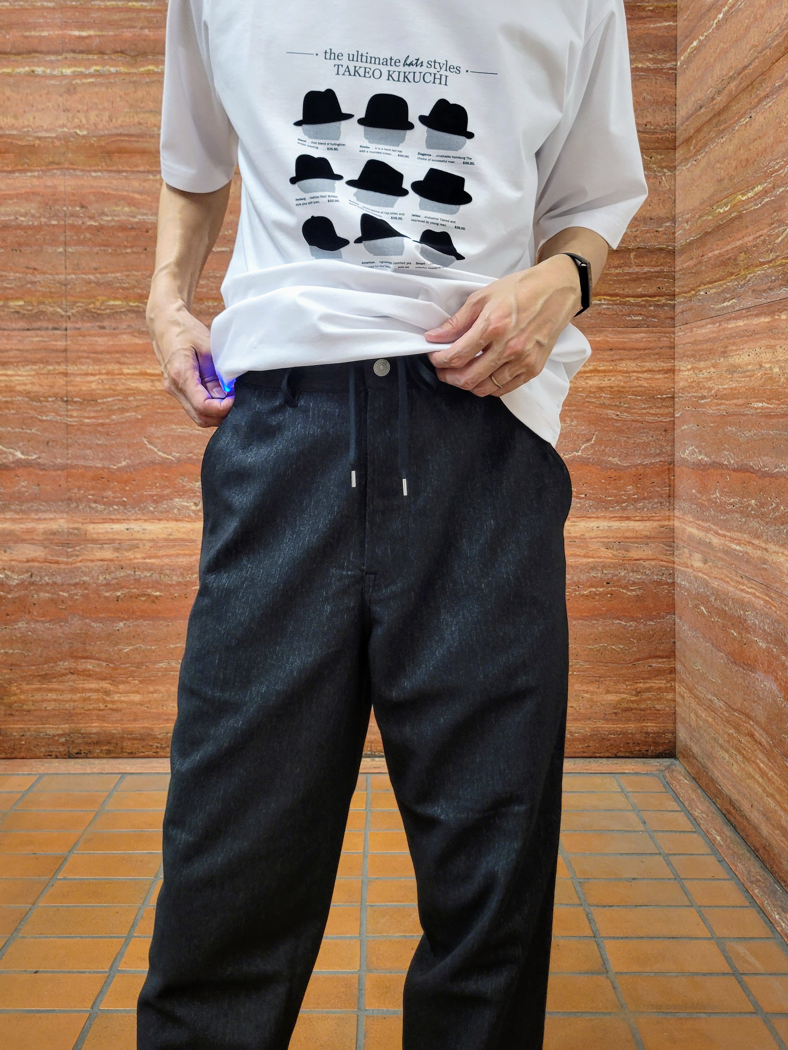 piroyaさんの「TAKEO KIKUCHI｜【BOWLER HAT LABEL】クールデオドラントジャージ ハットスタイルス 半袖Tシャツ」を使ったコーディネート