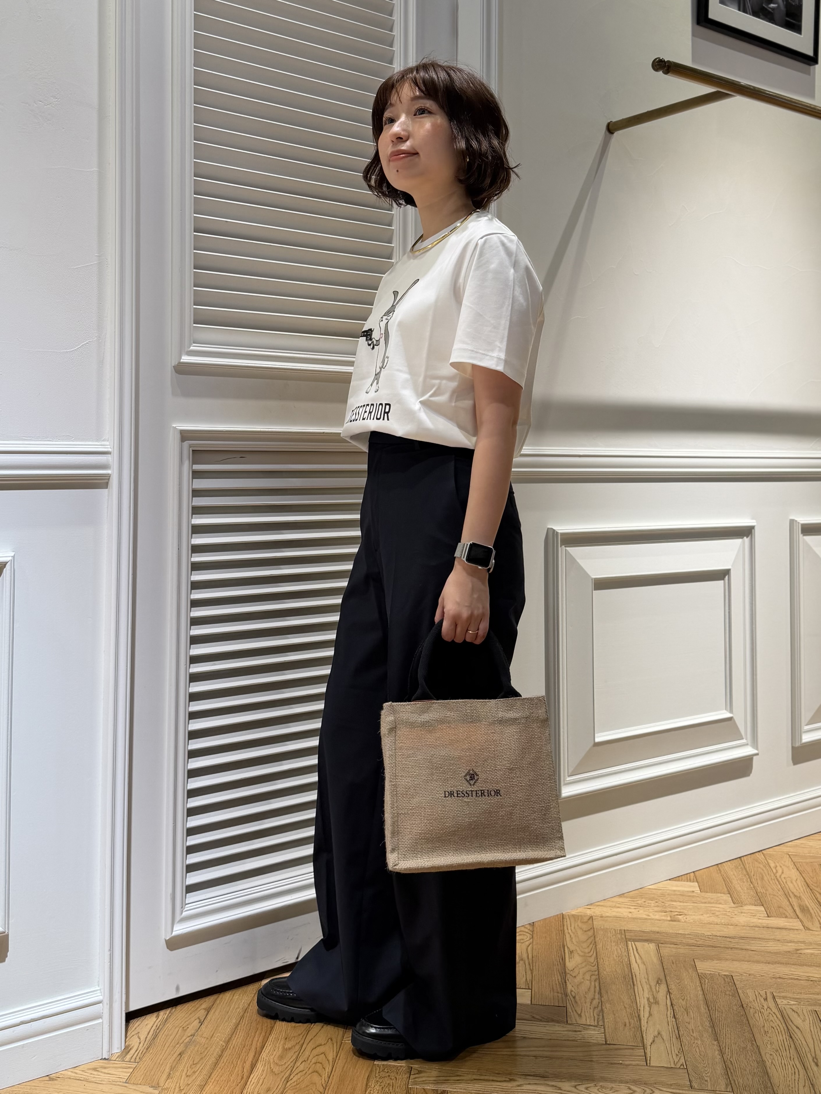 つじ まこさんの「DRESSTERIOR｜【接触冷感/セットアップ可】ストレッチ ワイドパンツ」を使ったコーディネート