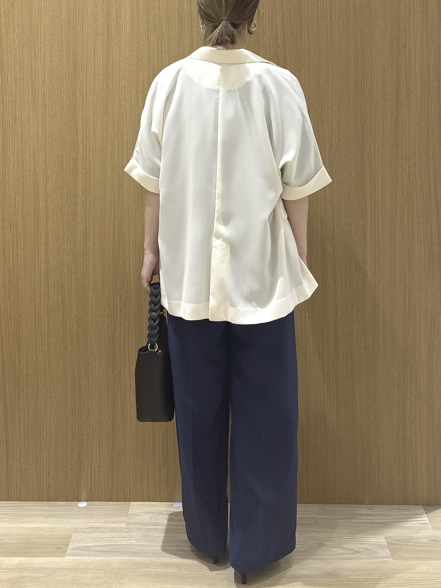 たけねぇさんの「OPAQUE.CLIP｜【接触冷感／吸水速乾／防シワ】リネンライクテーラードジャケット《洗濯機OK》」を使ったコーディネート