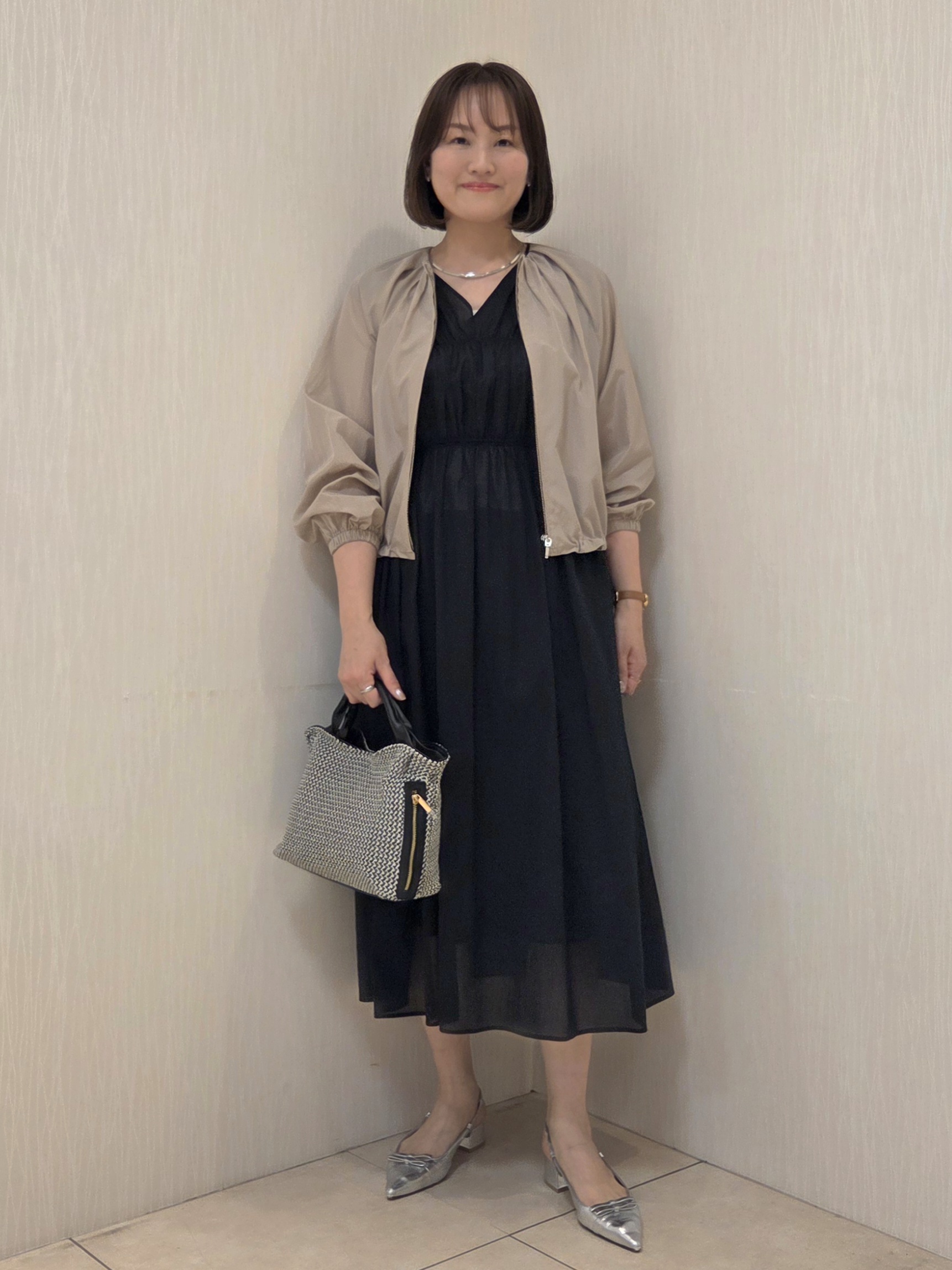 naokoさんの「UNTITLED｜◆【セットアップ可/はっ水】シャイニータイプライターブルゾン」を使ったコーディネート
