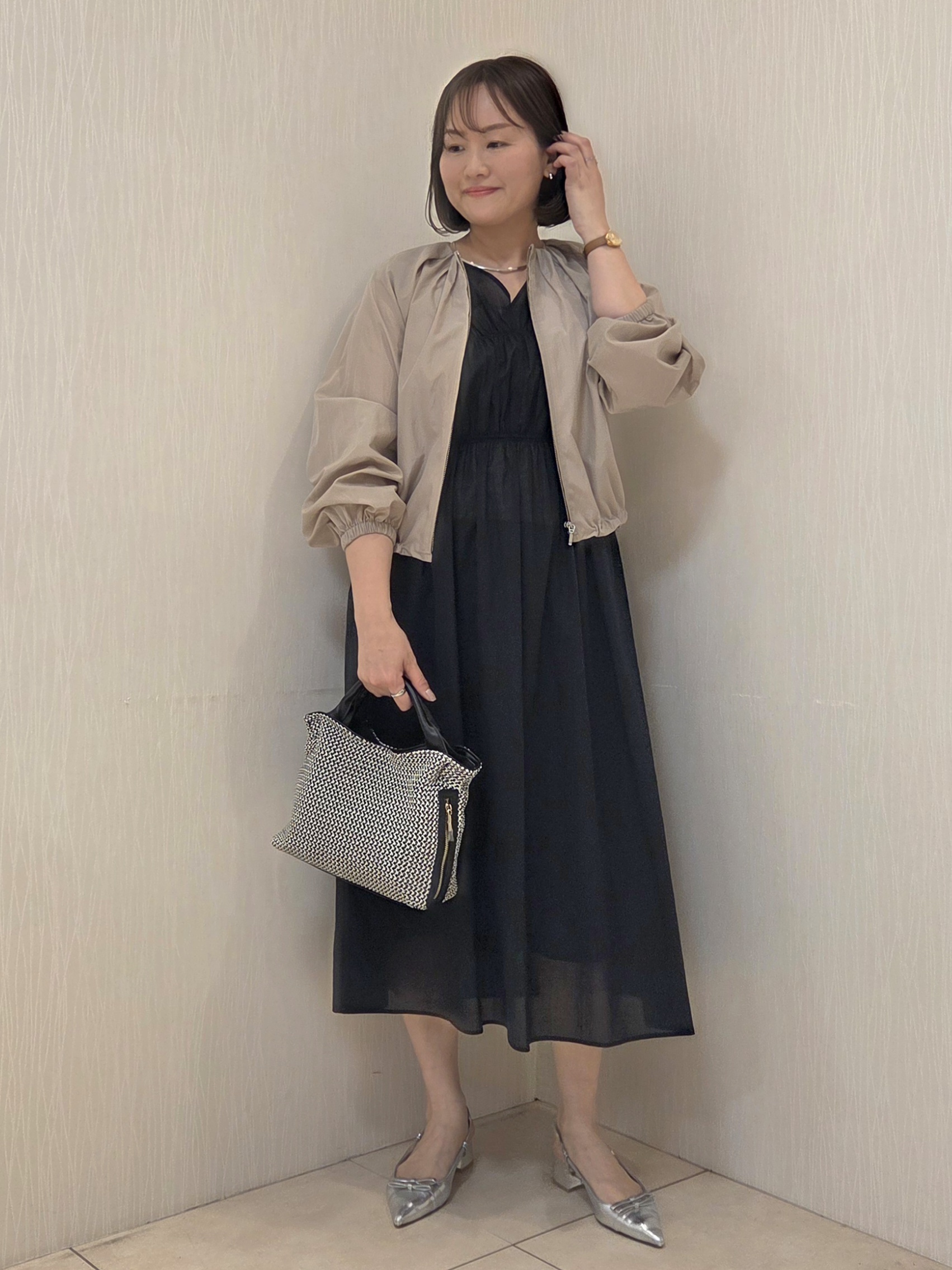 naokoさんの「UNTITLED｜◆【セットアップ可/はっ水】シャイニータイプライターブルゾン」を使ったコーディネート
