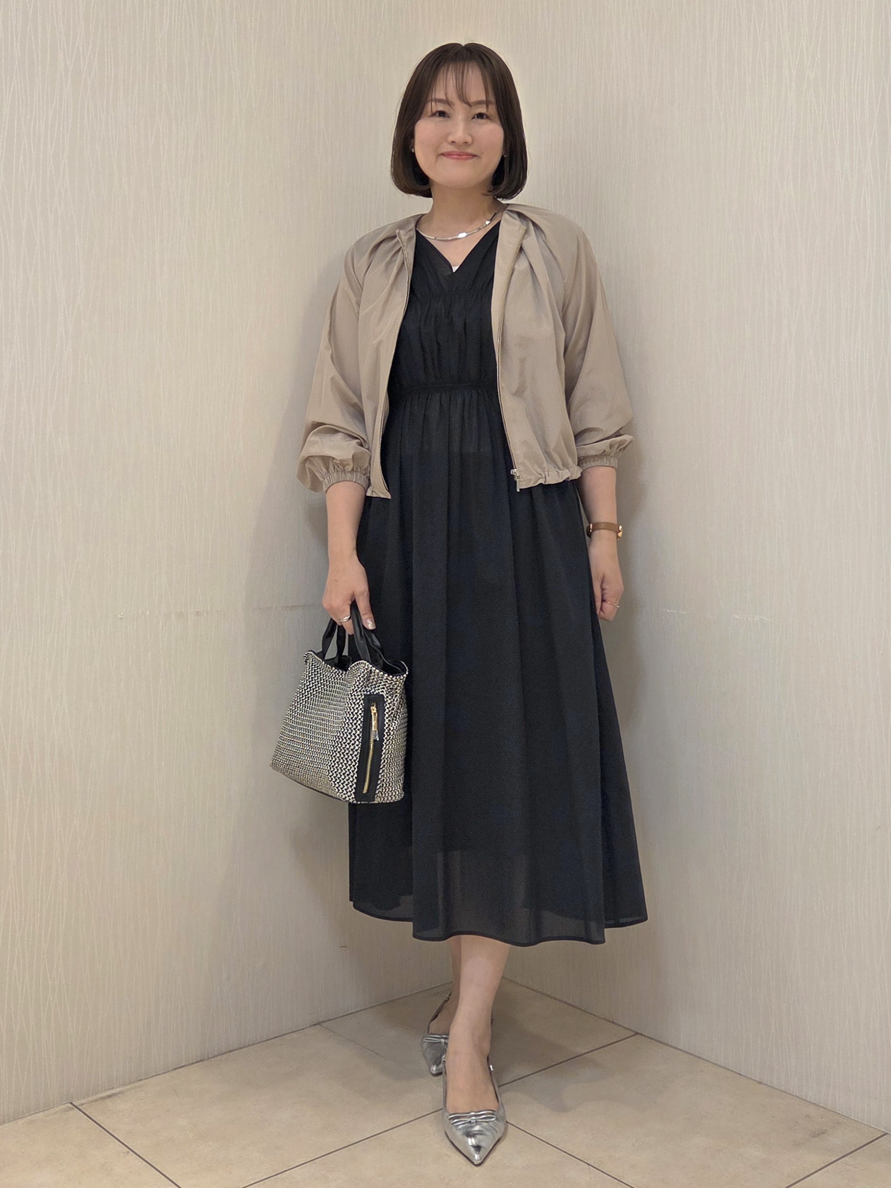 naokoさんの「UNTITLED｜◆【セットアップ可/はっ水】シャイニータイプライターブルゾン」を使ったコーディネート