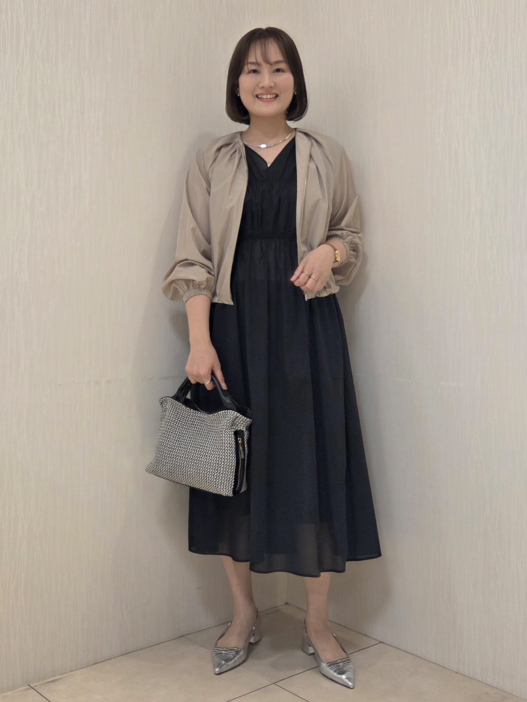 naokoさんの「UNTITLED｜◆【セットアップ可/はっ水】シャイニータイプライターブルゾン」を使ったコーディネート