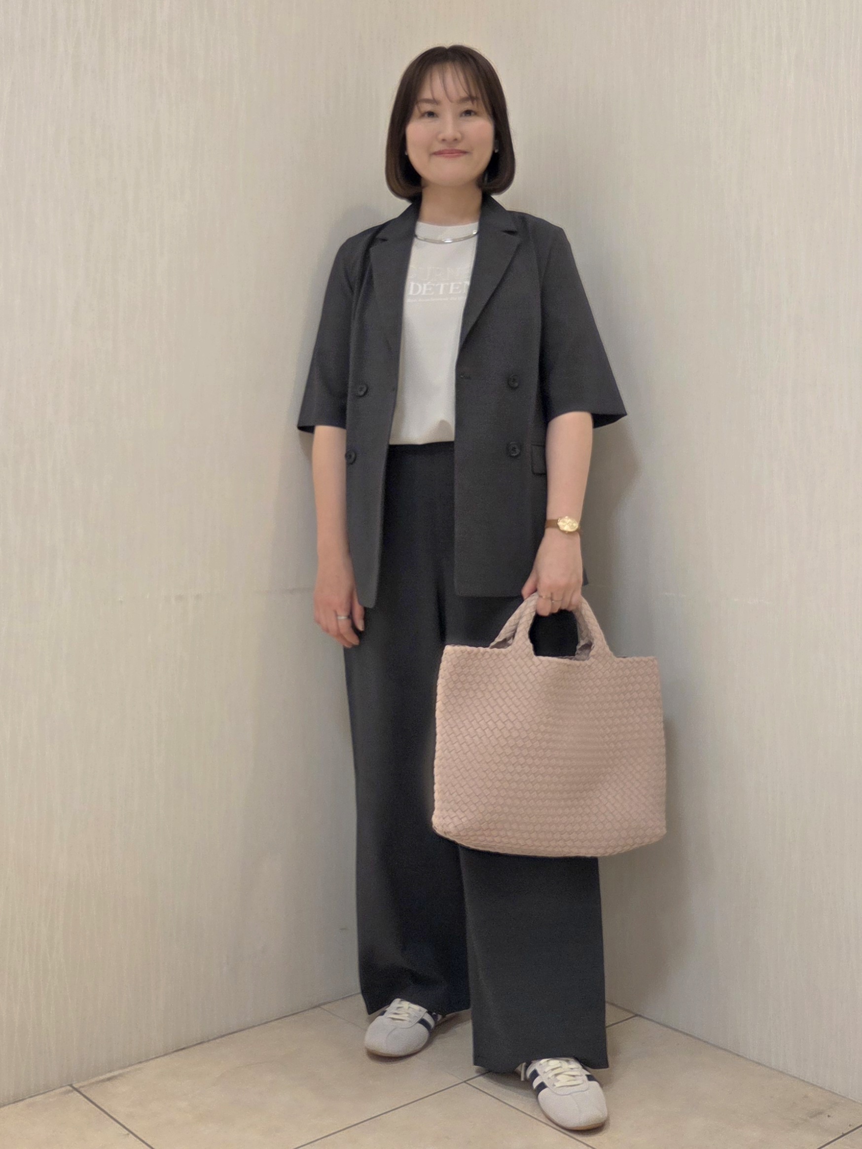 naokoさんの「UNTITLED｜【シワになりにくい/セットアップ可/接触冷感】ハーフスリーブジャケット」を使ったコーディネート