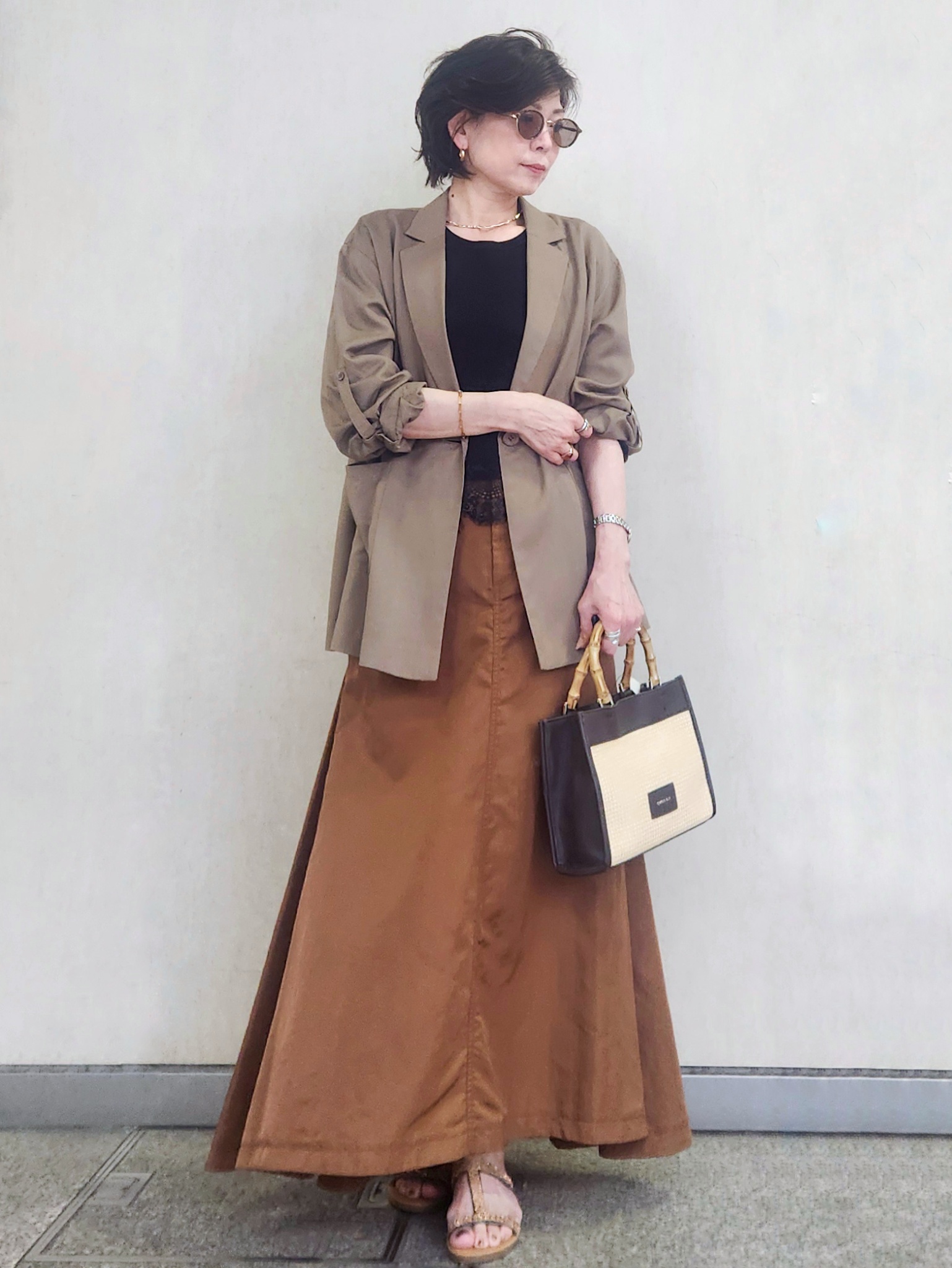 milkyさんの「OPAQUE.CLIP｜2WAYスリーブシアーテーラードジャケット【洗濯機OK】」を使ったコーディネート