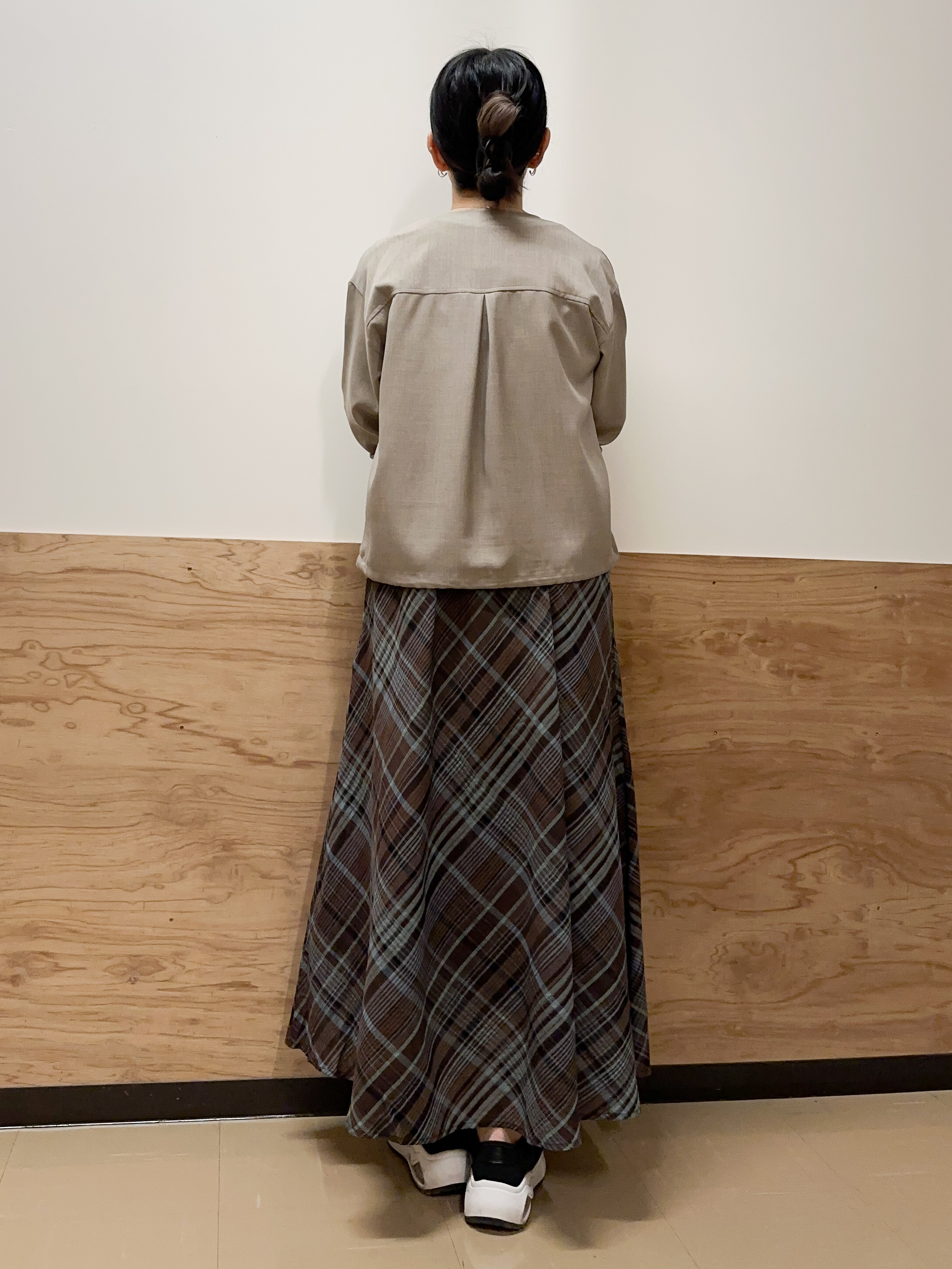 すーさんの「grove｜【貴島明日香さん着用・洗える】麻調ノーカラーブルゾン」を使ったコーディネート