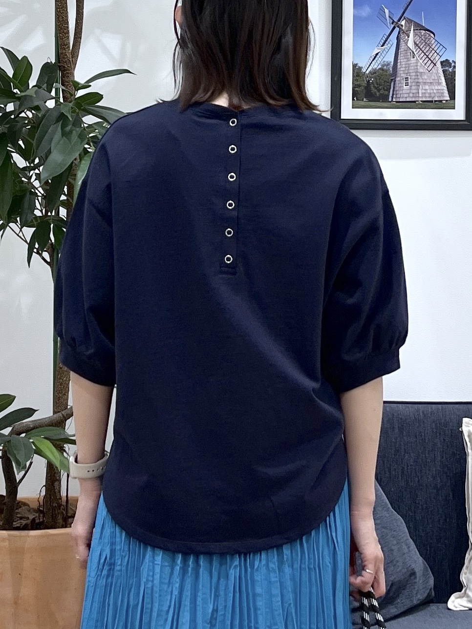 canaさんの「Dessin｜【360度可愛い】バックヘンリーカットソー5分袖」を使ったコーディネート