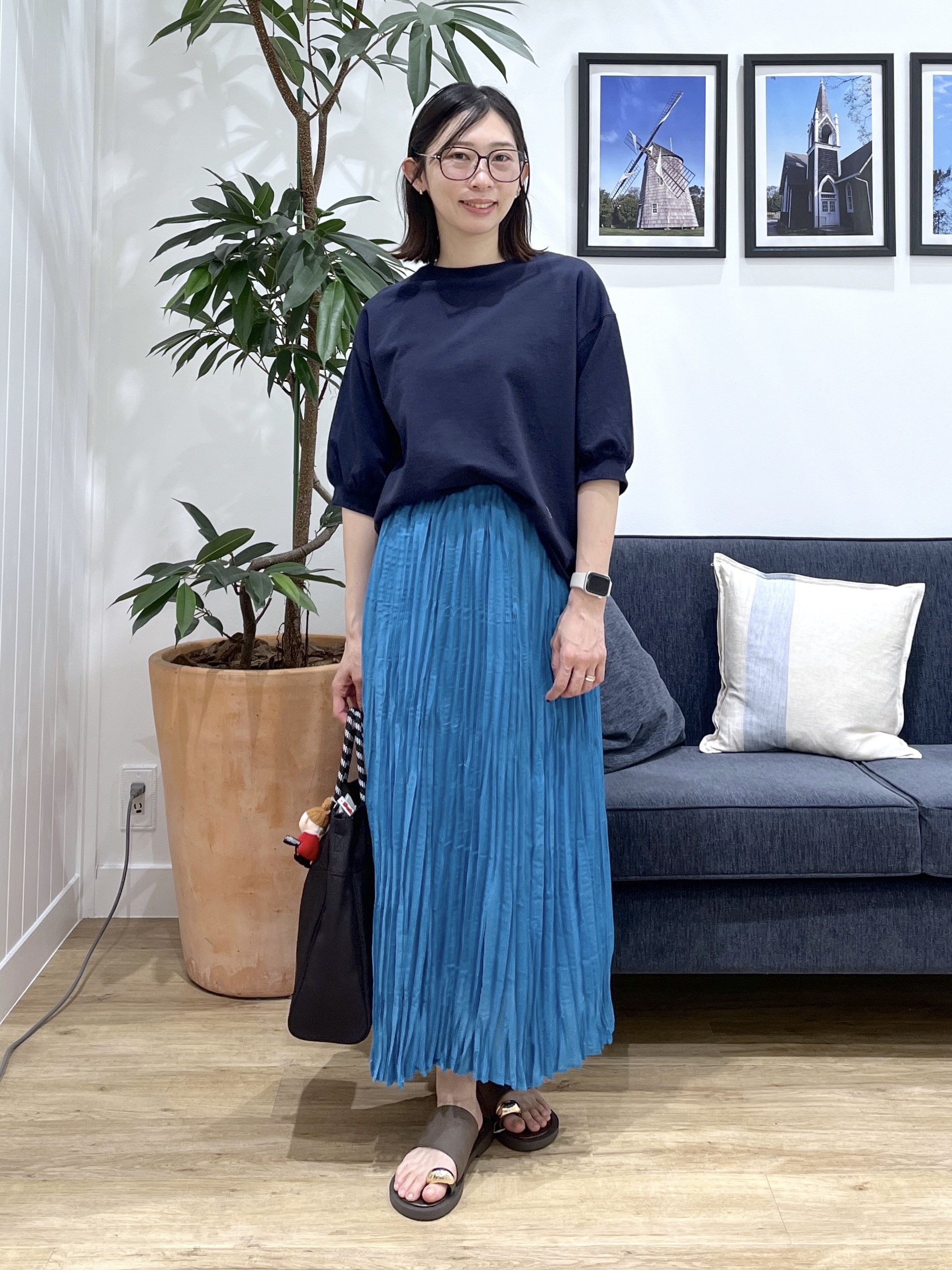 canaさんの「Dessin｜【360度可愛い】バックヘンリーカットソー5分袖」を使ったコーディネート