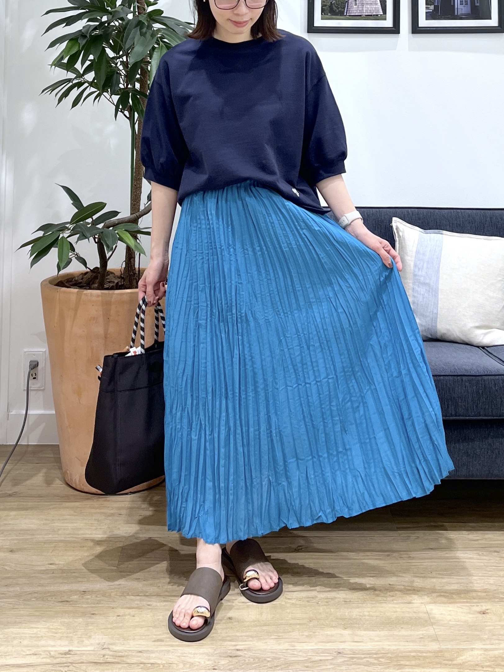canaさんの「Dessin｜【360度可愛い】バックヘンリーカットソー5分袖」を使ったコーディネート