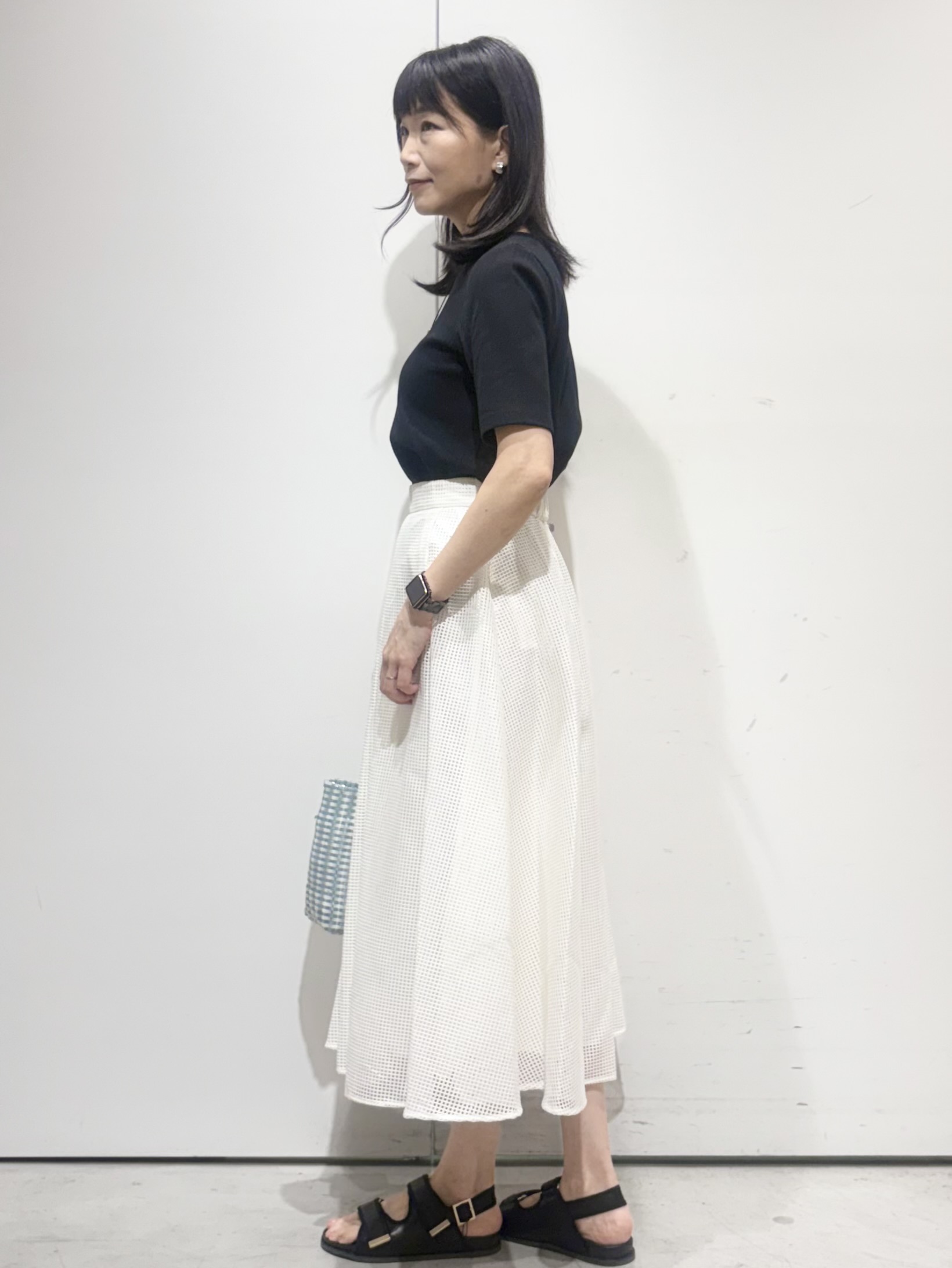 Jさんの「OPAQUE.CLIP｜ベーシックリブボートネックカットソー【洗濯機OK】」を使ったコーディネート