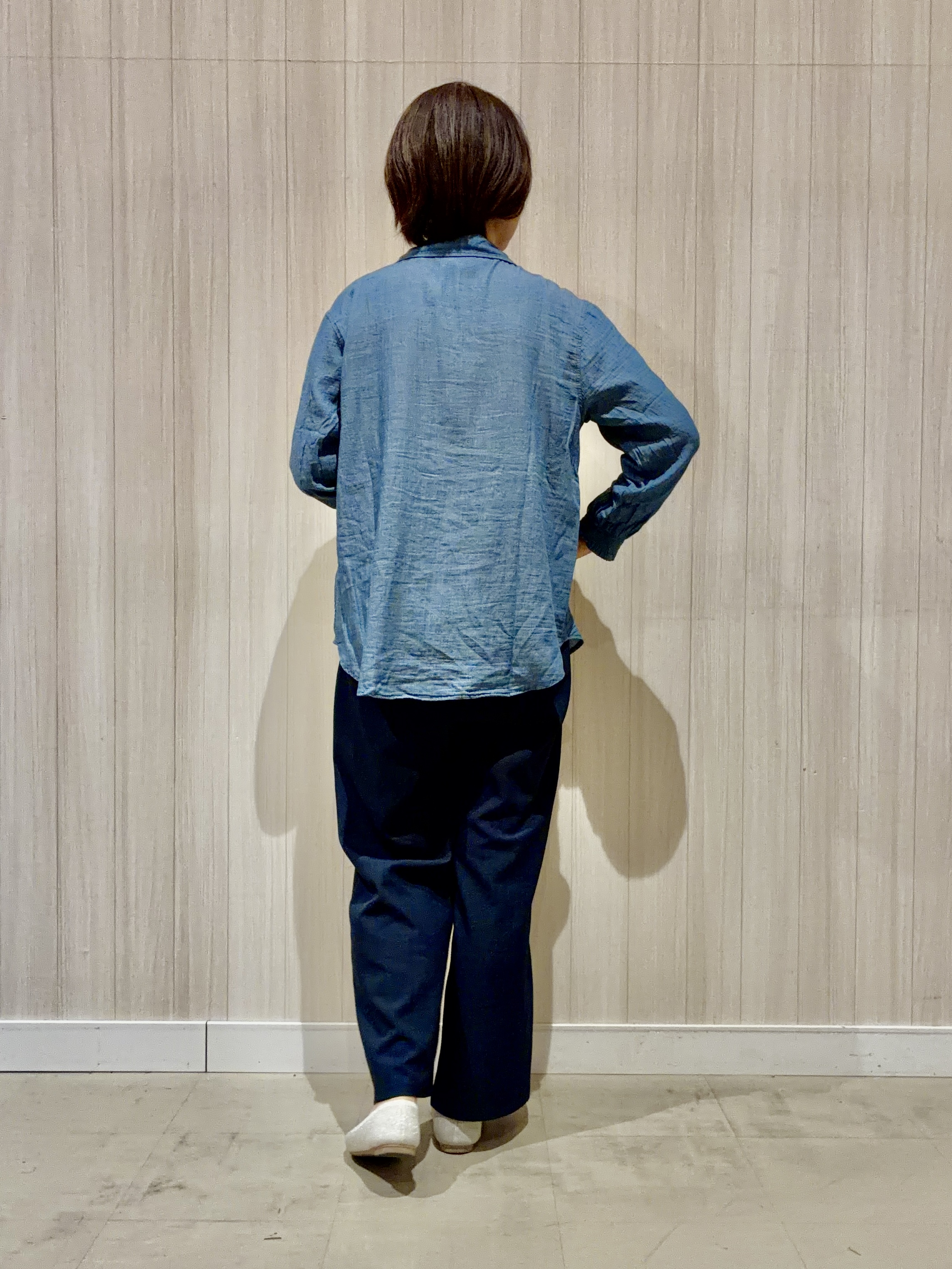 Danke さんの「SHOO･LA･RUE｜【毎日洗える/S-LL/UV】上半身すっきり 二の腕見せない5分袖ニット」を使ったコーディネート
