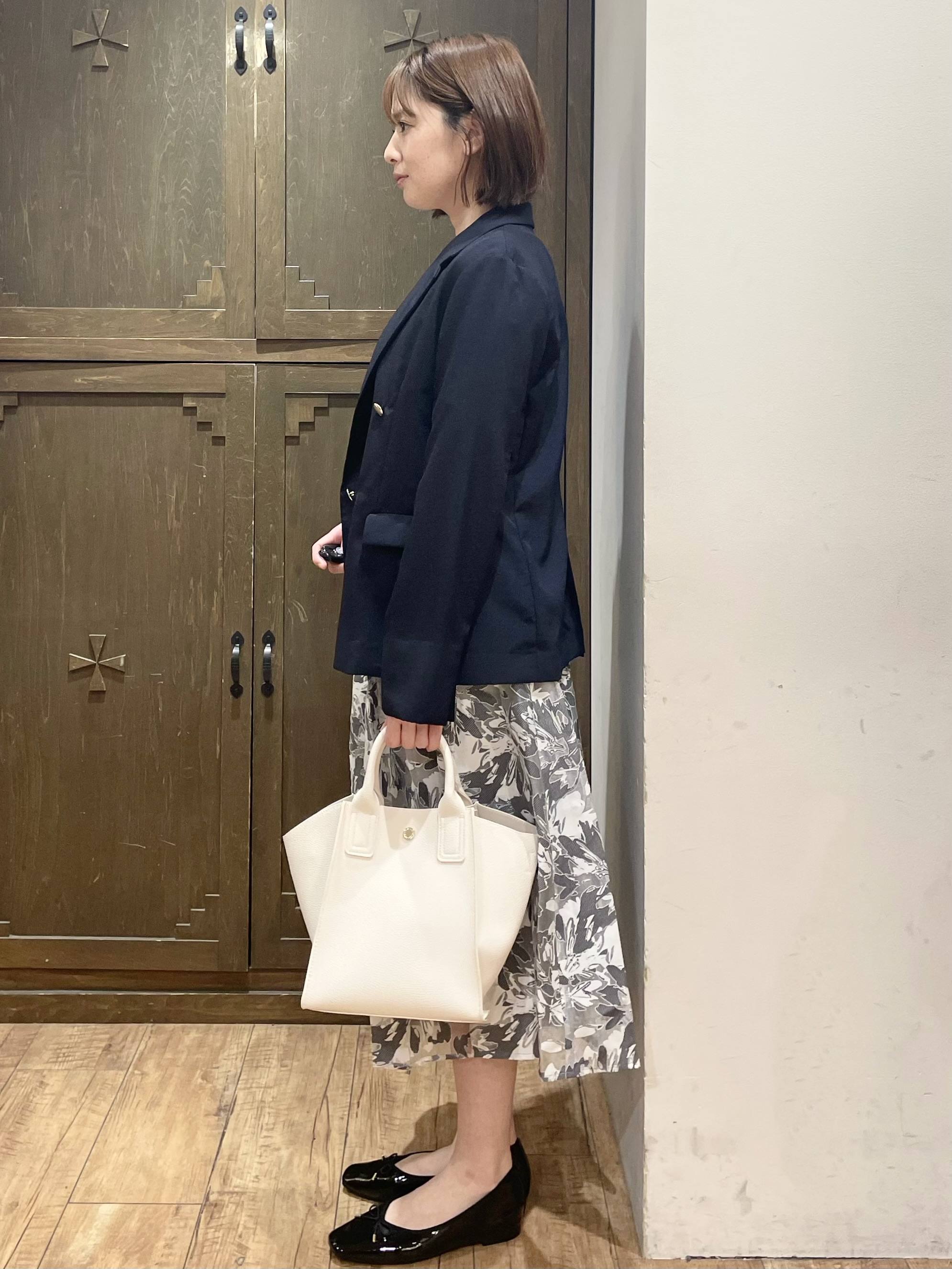 yさんの「index｜《再入荷》ダブルブレストテーラードジャケット【接触冷感／吸水速乾／イージーアイロン／防シワ／洗濯機O」を使ったコーディネート