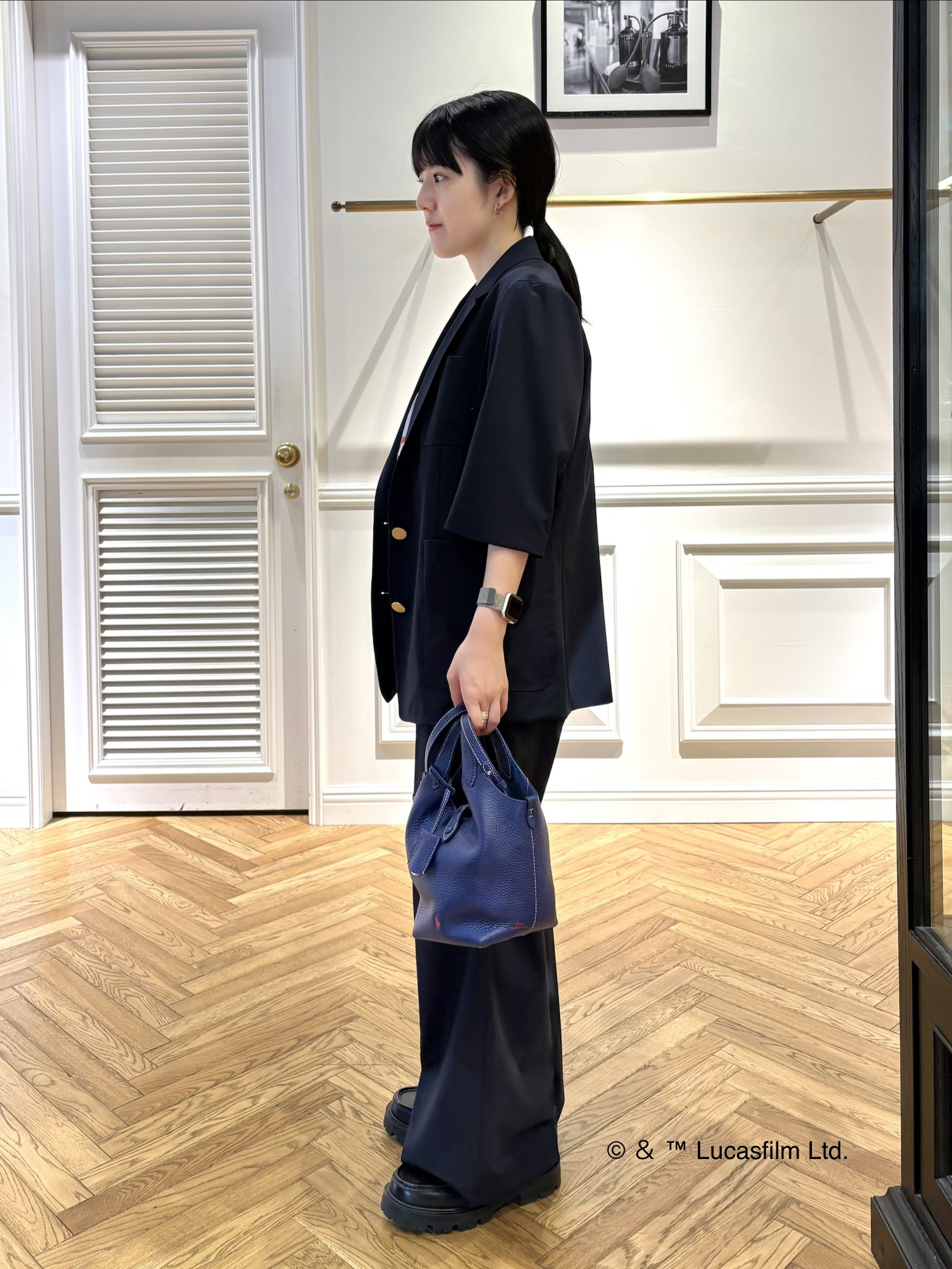 cocoさんの「DRESSTERIOR｜【接触冷感/セットアップ可】ストレッチ ワイドパンツ」を使ったコーディネート