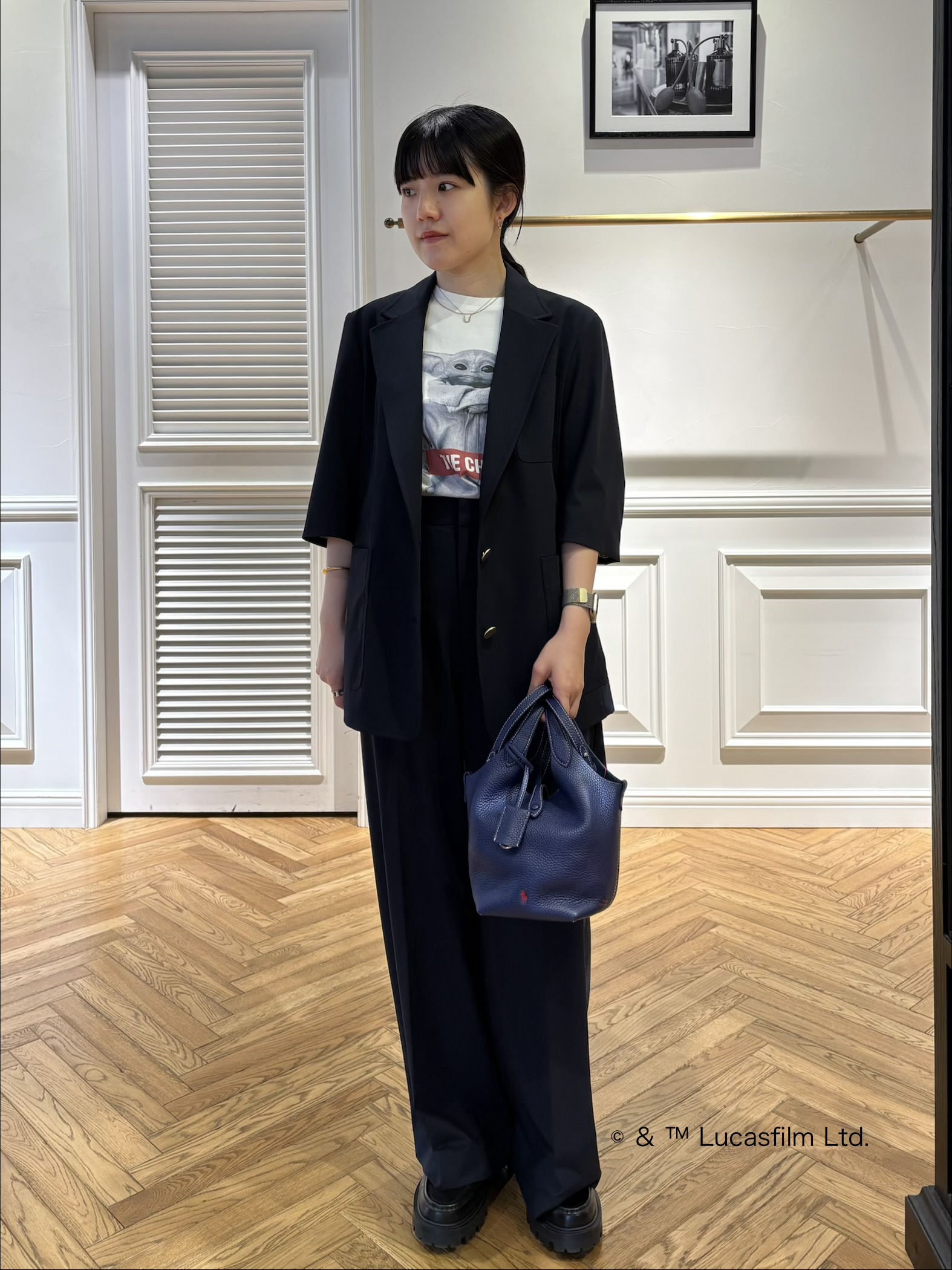 cocoさんの「DRESSTERIOR｜【接触冷感/セットアップ可】ストレッチ ワイドパンツ」を使ったコーディネート