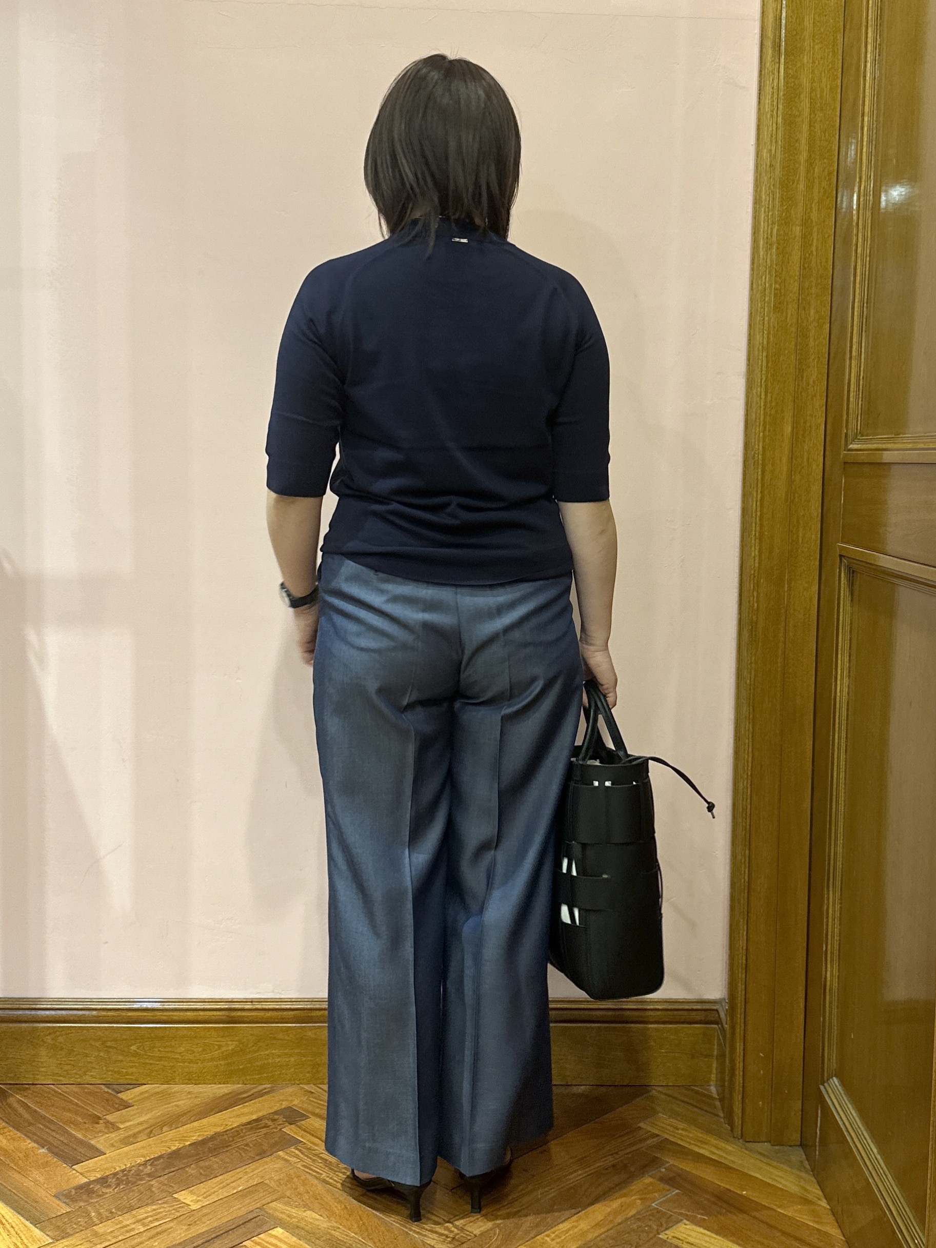 komatsuさんの「DRESSTERIOR｜【ウォッシャブル】コットンシルクハーフスリーブニット」を使ったコーディネート