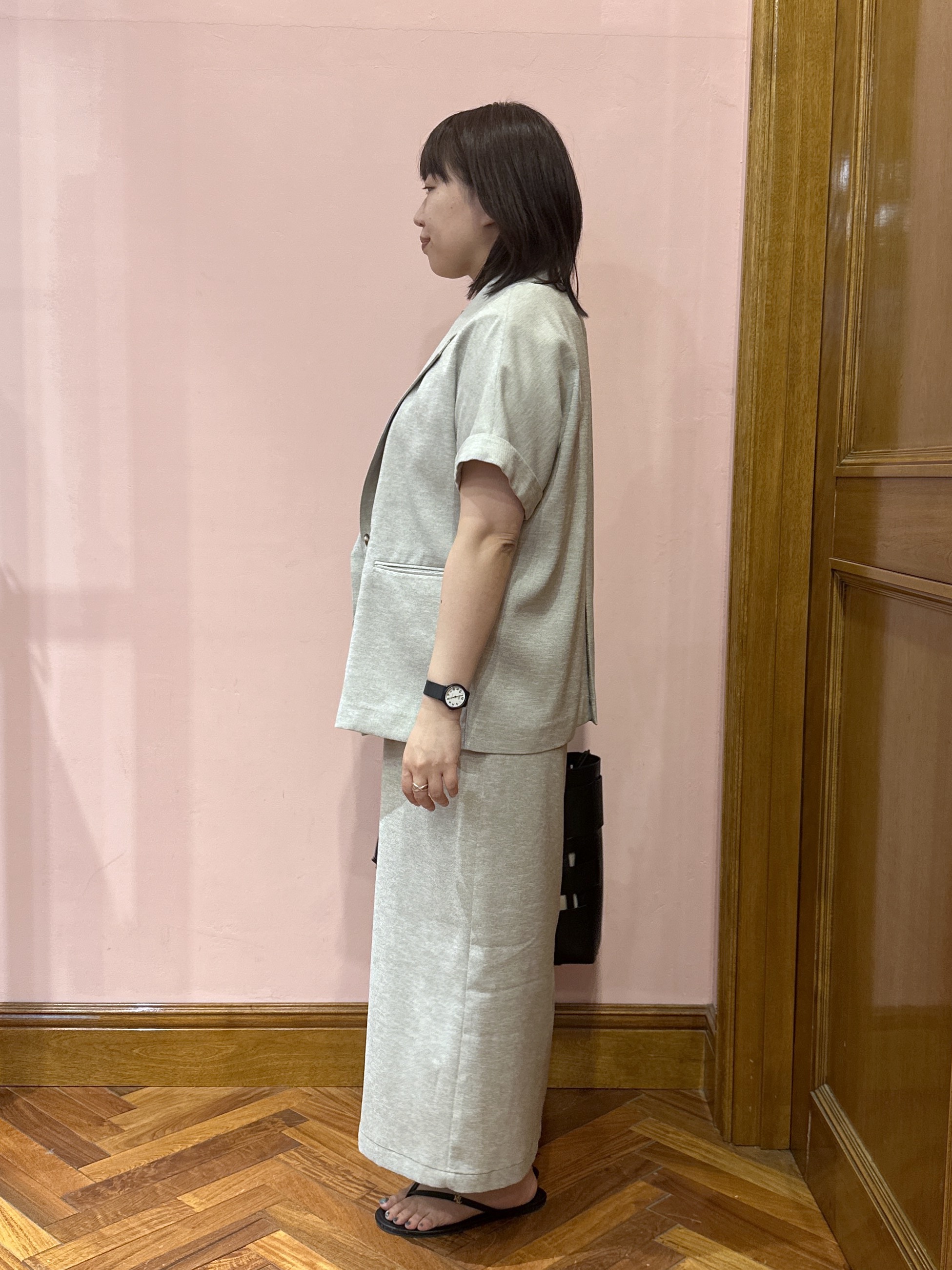 komatsuさんの「DRESSTERIOR｜【セットアップ可/UVカット/接触冷感/吸水速乾】ウォッシャブル リネンライクドルマンジャケット」を使ったコーディネート