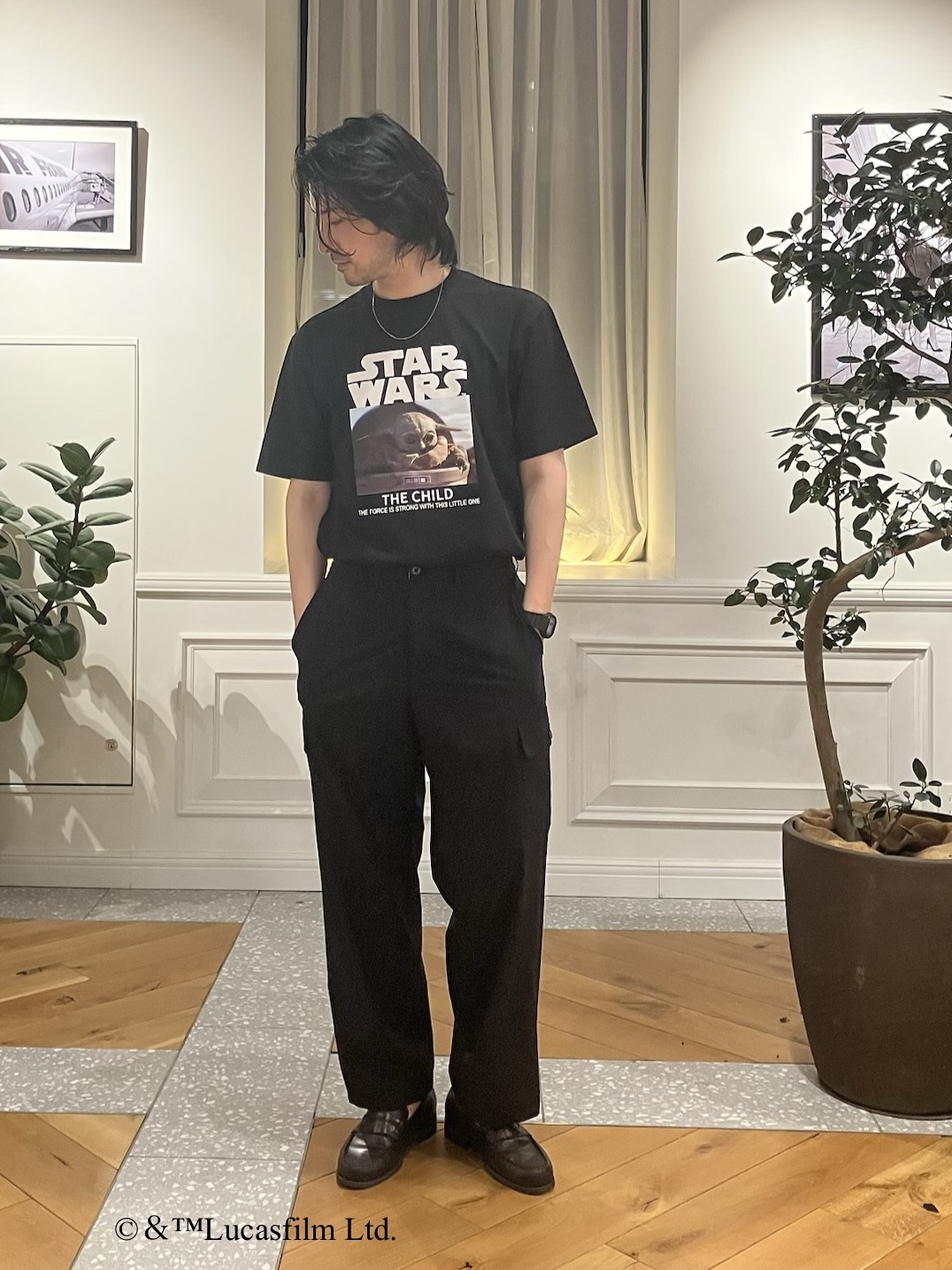 junyaさんの「DRESSTERIOR｜【再入荷/接触冷感】STAR WARS カプセルグローグTシャツ」を使ったコーディネート