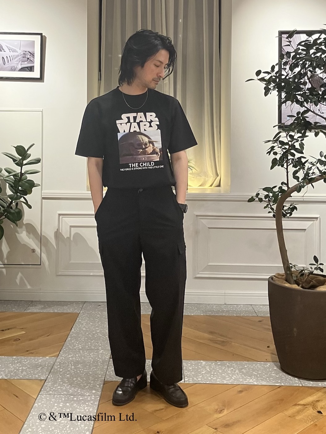 junyaさんの「DRESSTERIOR｜【再入荷/接触冷感】STAR WARS カプセルグローグTシャツ」を使ったコーディネート