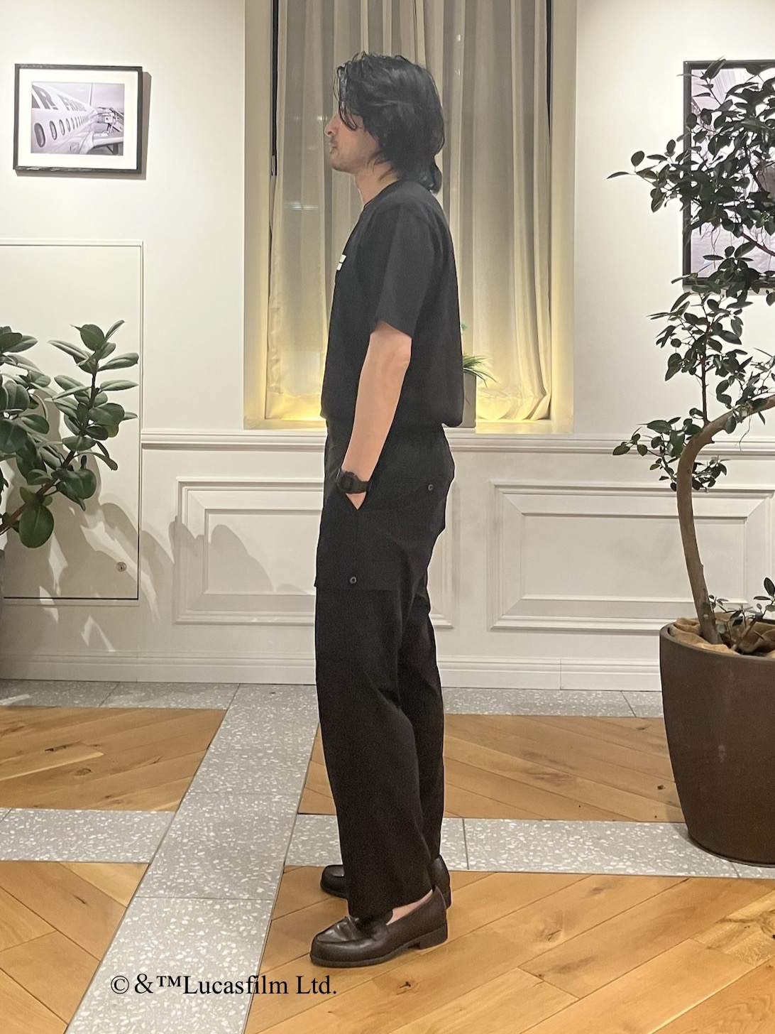junyaさんの「DRESSTERIOR｜【再入荷/接触冷感】STAR WARS カプセルグローグTシャツ」を使ったコーディネート