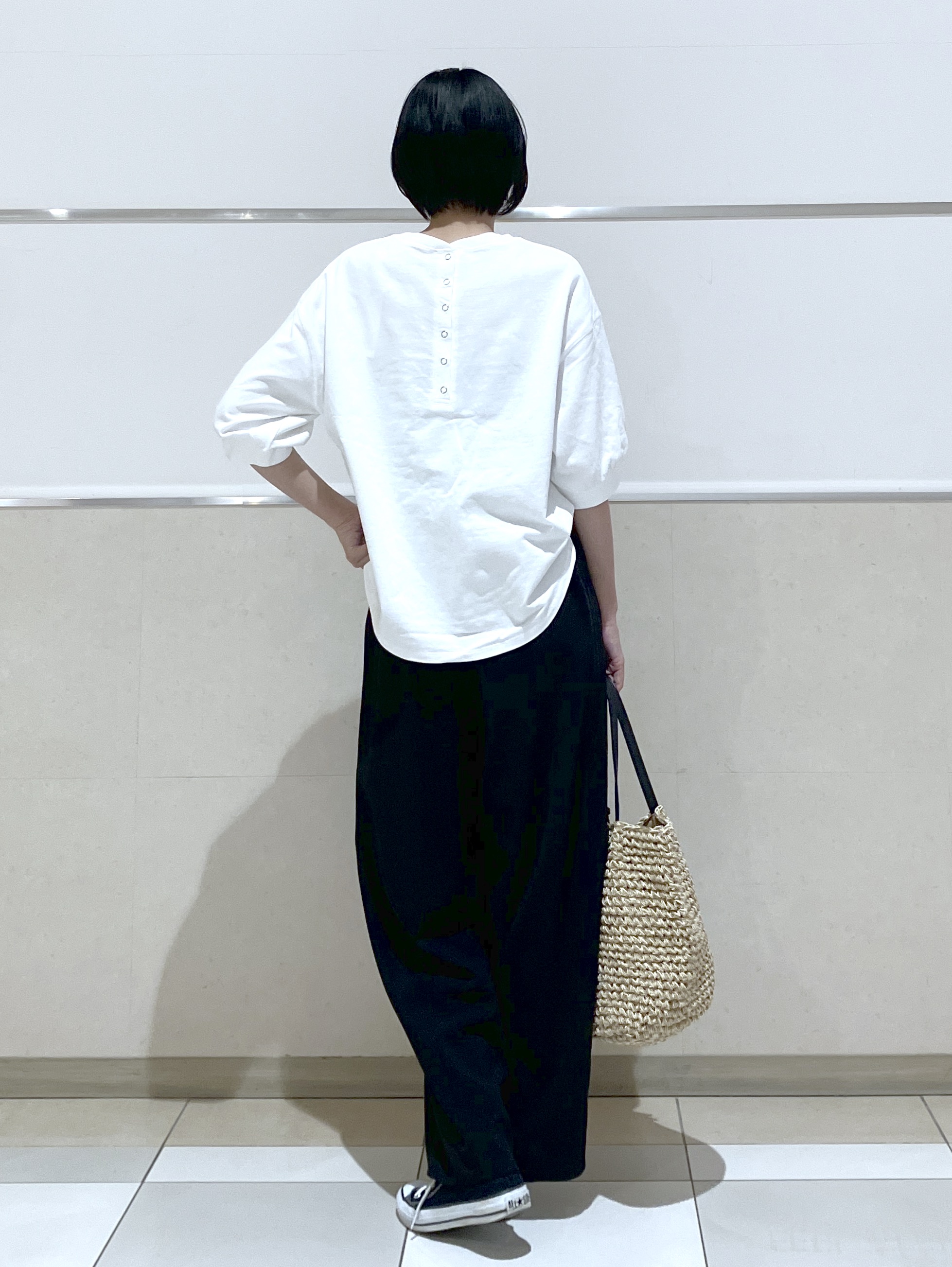 eriko さんの「Dessin｜【360度可愛い】バックヘンリーカットソー5分袖」を使ったコーディネート
