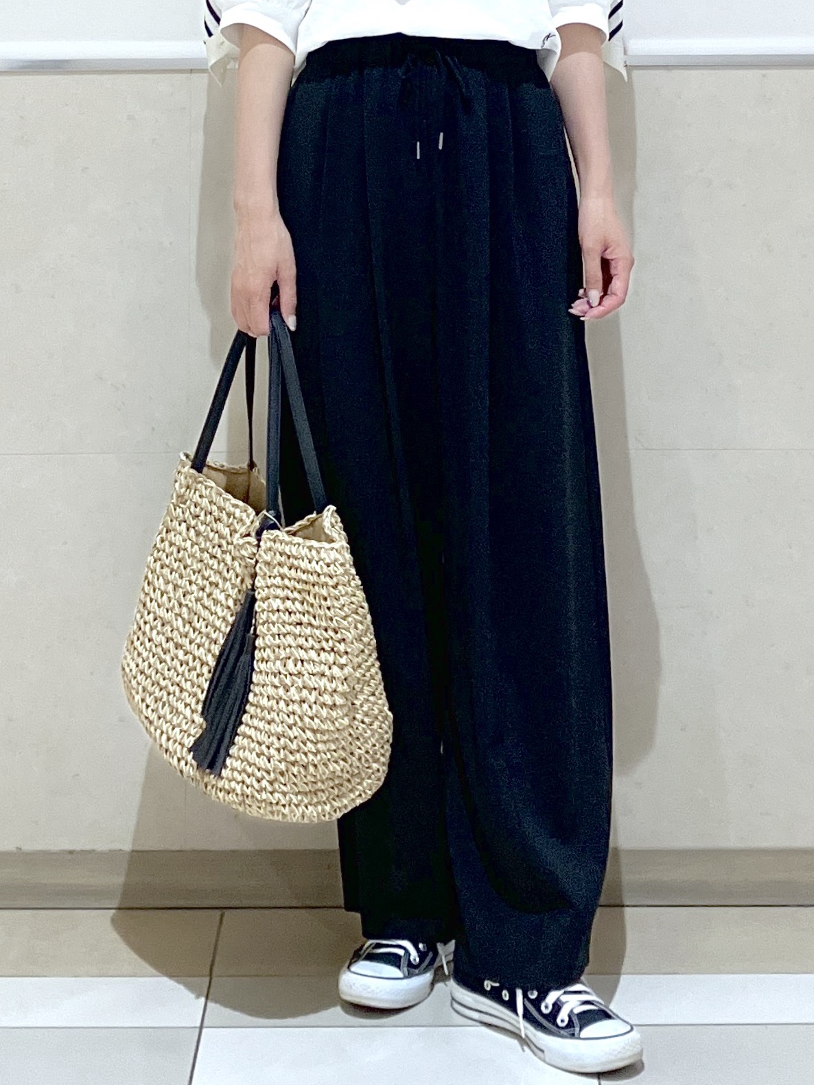 eriko さんの「Dessin｜【360度可愛い】バックヘンリーカットソー5分袖」を使ったコーディネート