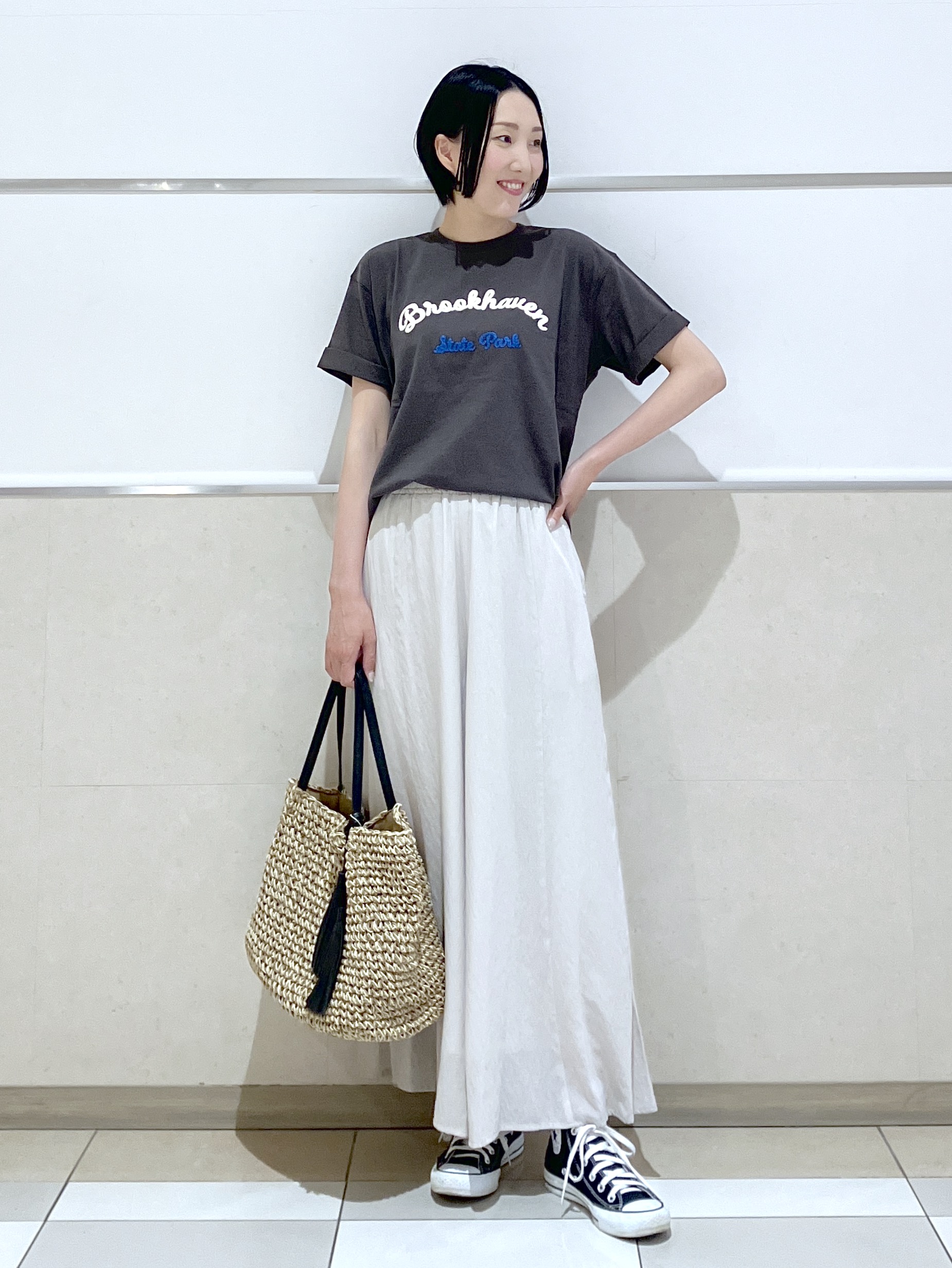eriko さんの「Dessin｜【洗える】オーガニックコットンロゴTシャツ」を使ったコーディネート