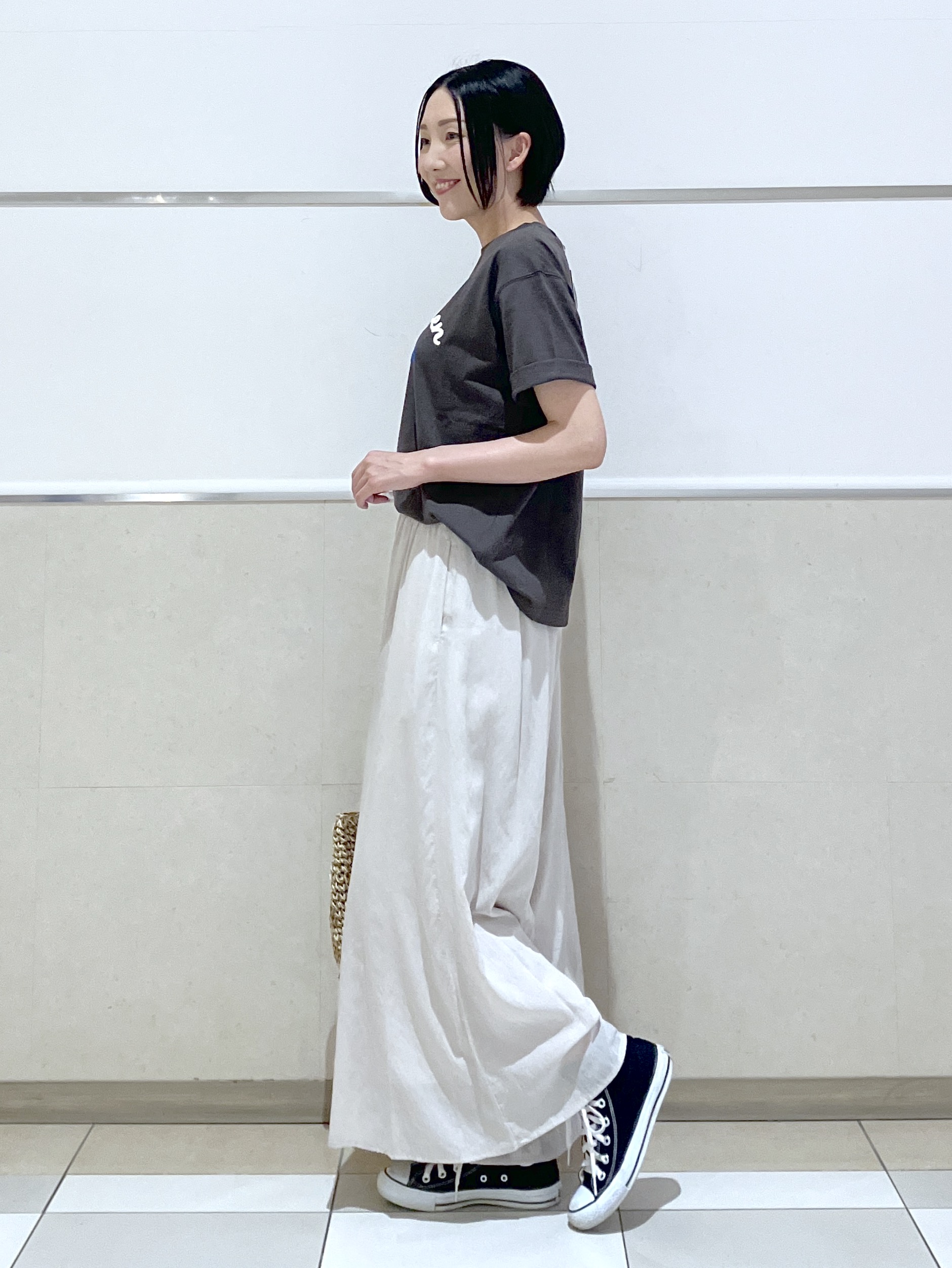 eriko さんの「Dessin｜【洗える】オーガニックコットンロゴTシャツ」を使ったコーディネート