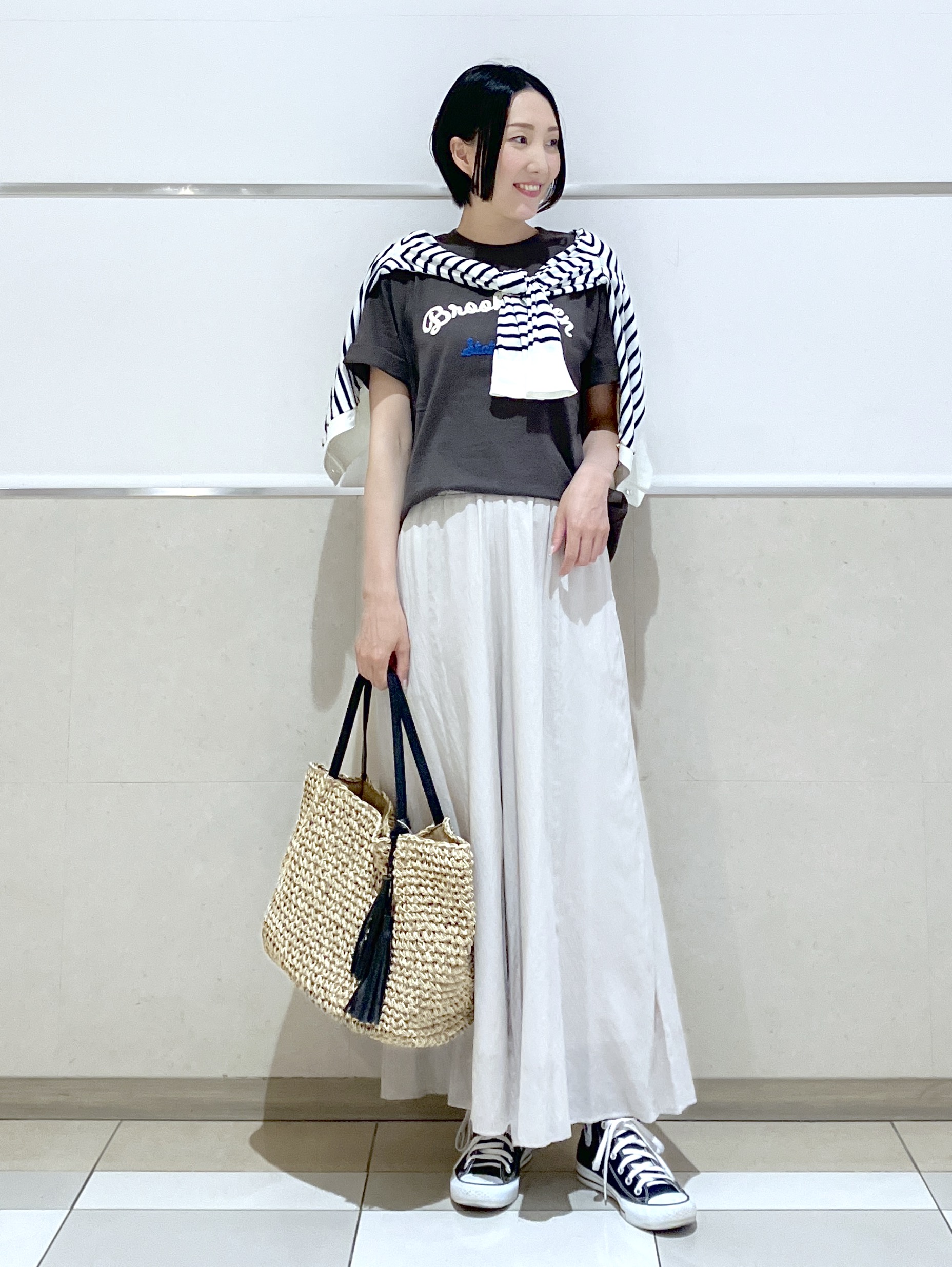 eriko さんの「Dessin｜【洗える】オーガニックコットンロゴTシャツ」を使ったコーディネート