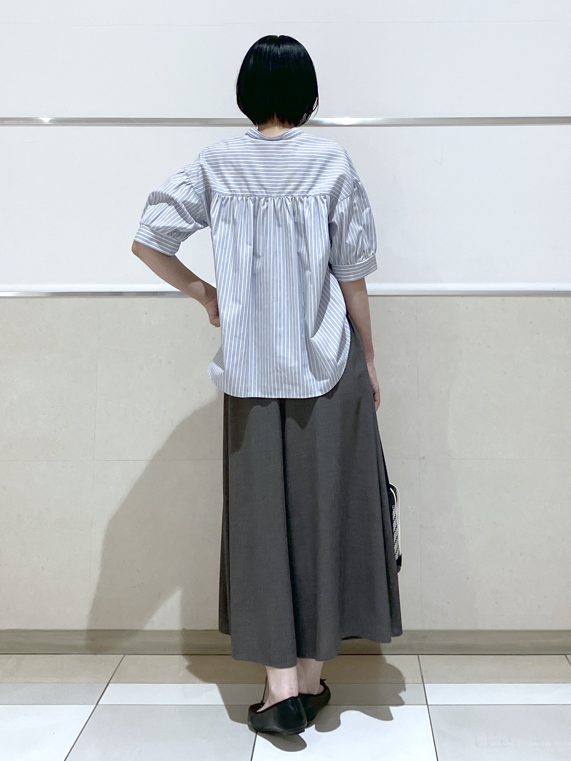 eriko さんの「Dessin｜【洗える】ストライプスキッパーシャツ」を使ったコーディネート