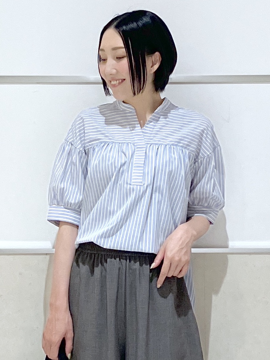 eriko さんの「Dessin｜【洗える】ストライプスキッパーシャツ」を使ったコーディネート