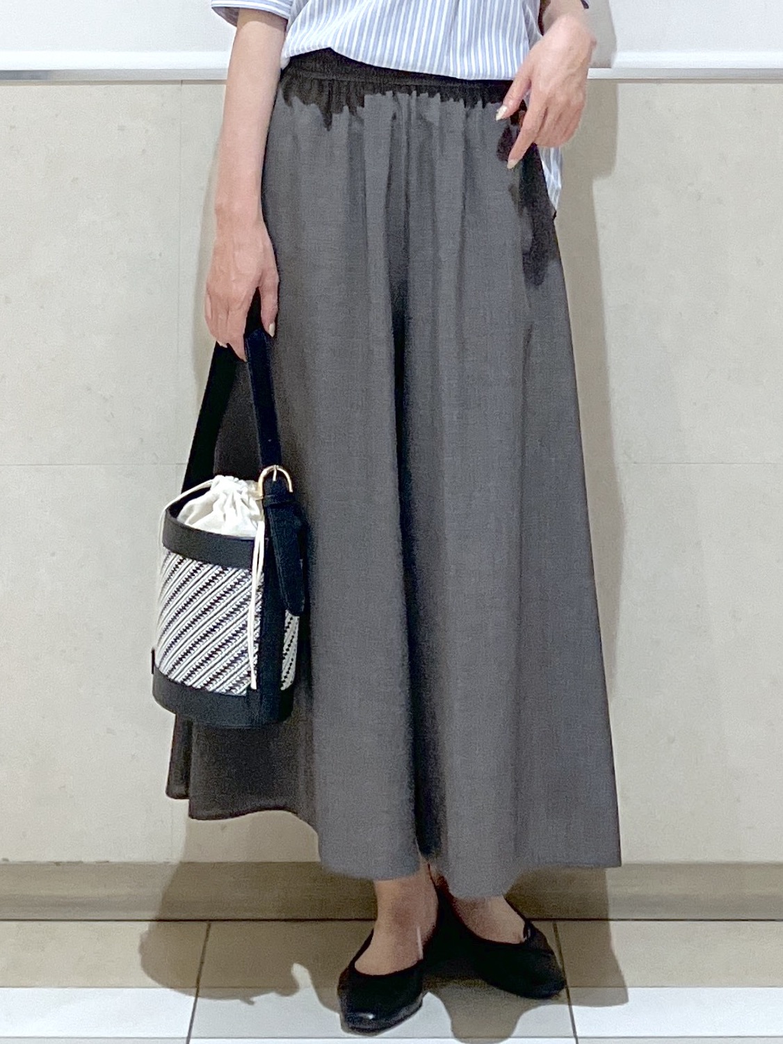eriko さんの「Dessin｜【洗える】ストライプスキッパーシャツ」を使ったコーディネート
