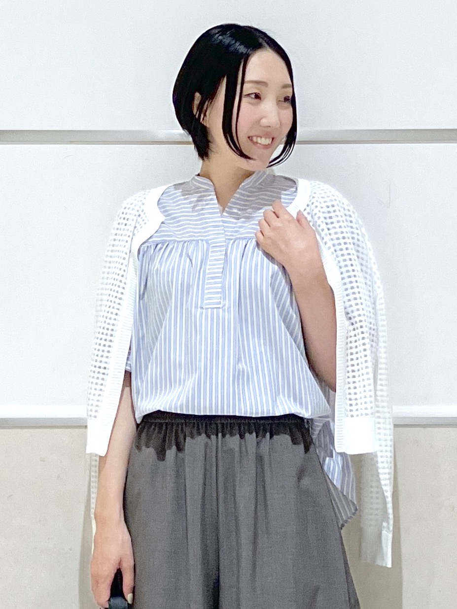 eriko さんの「Dessin｜【洗える】ストライプスキッパーシャツ」を使ったコーディネート