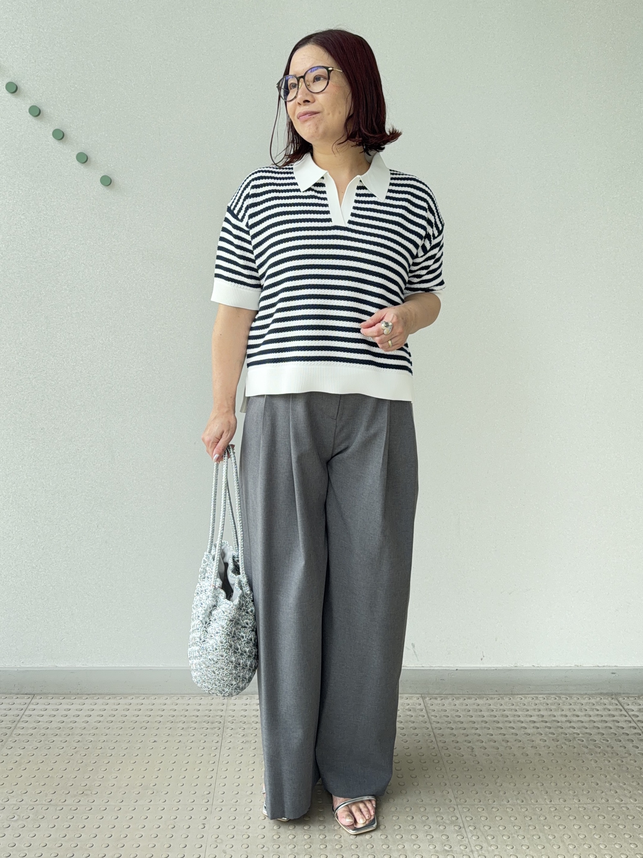 Asamiさんの「DRESSTERIOR｜【接触冷感】イージーケアー クールタッチ ワイドパンツ」を使ったコーディネート