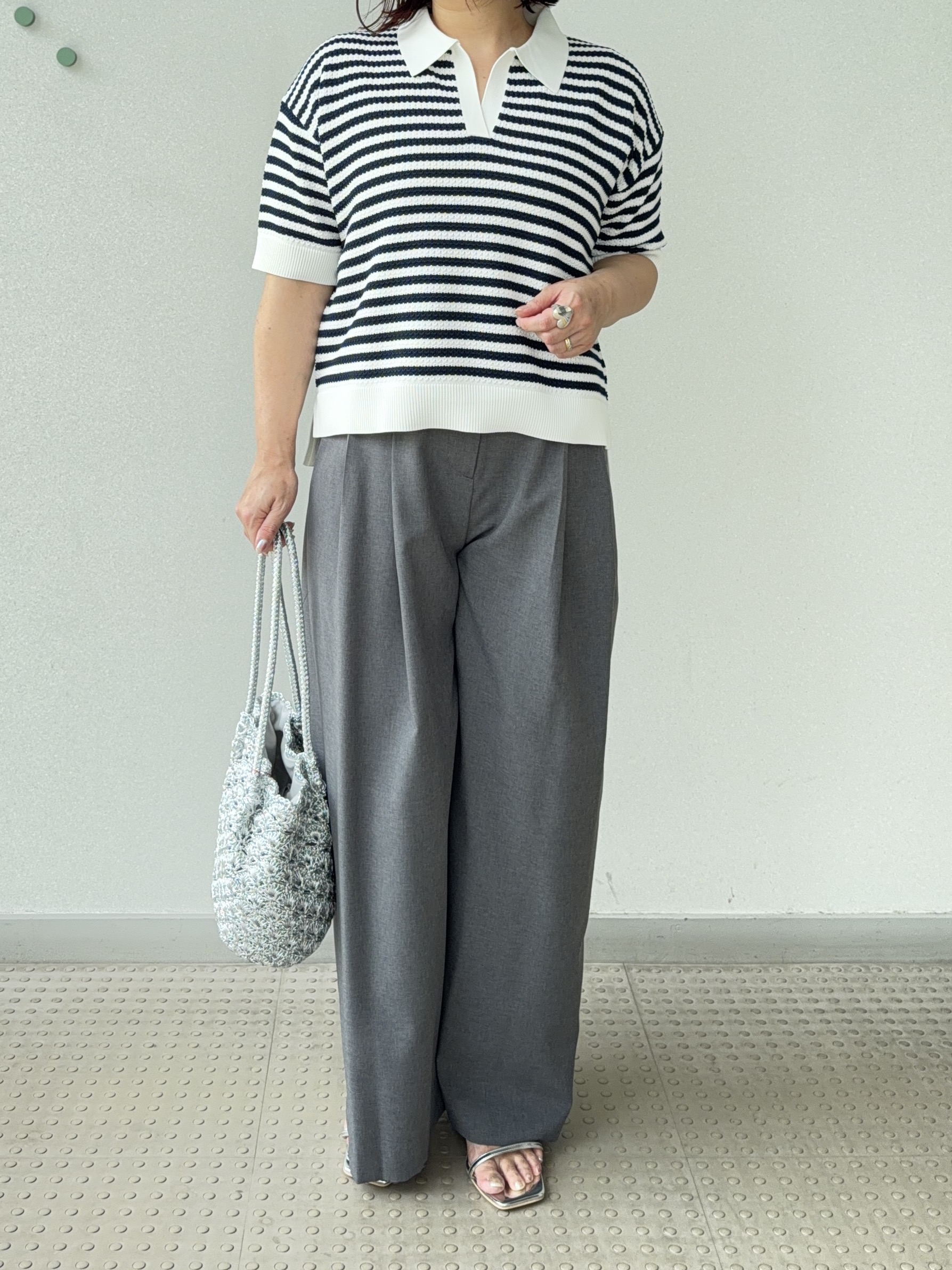 Asamiさんの「DRESSTERIOR｜【接触冷感】イージーケアー クールタッチ ワイドパンツ」を使ったコーディネート