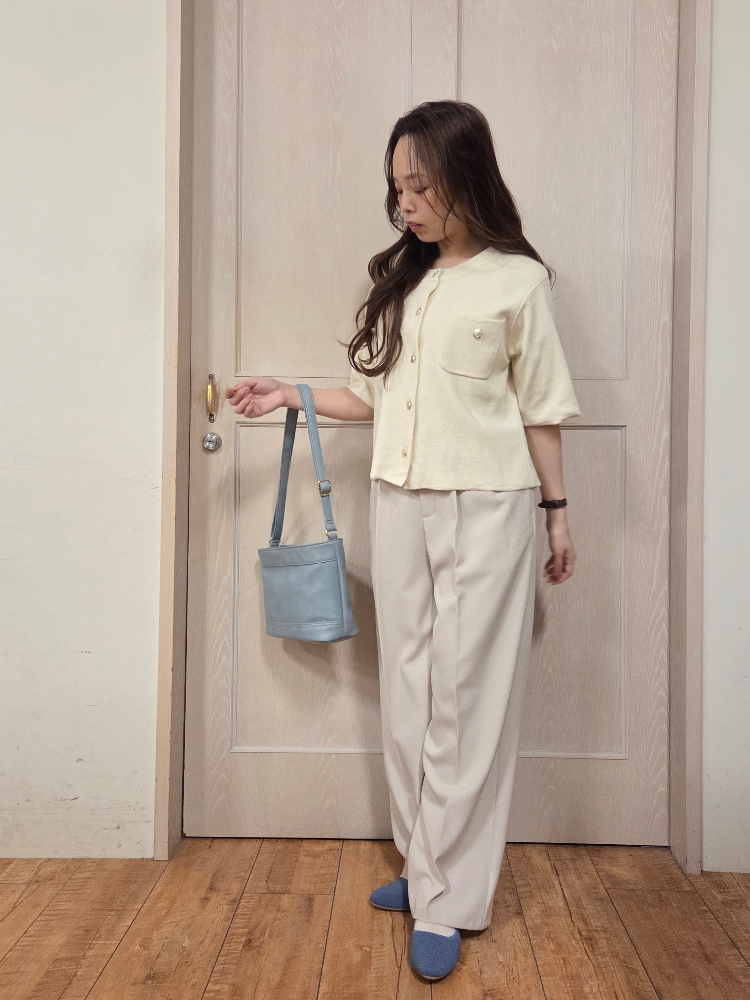 masamiさんの「SHOO･LA･RUE｜【NEW/22.5㎝-24.5㎝】洗えてサラサラ ニットパンプス」を使ったコーディネート